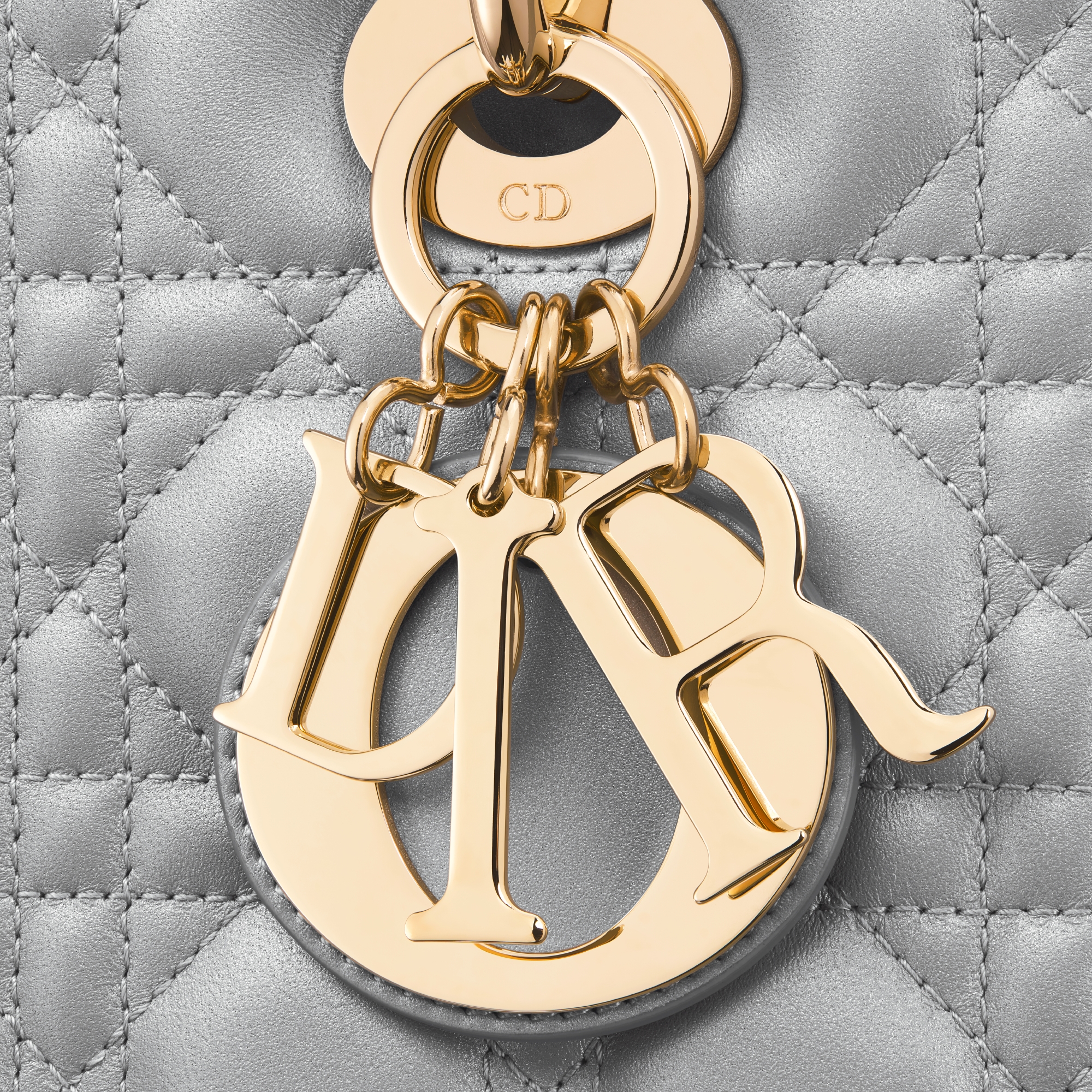 Lady Dior 미디엄 백 오팔린 그레이 펄 까나쥬 양가죽 E09