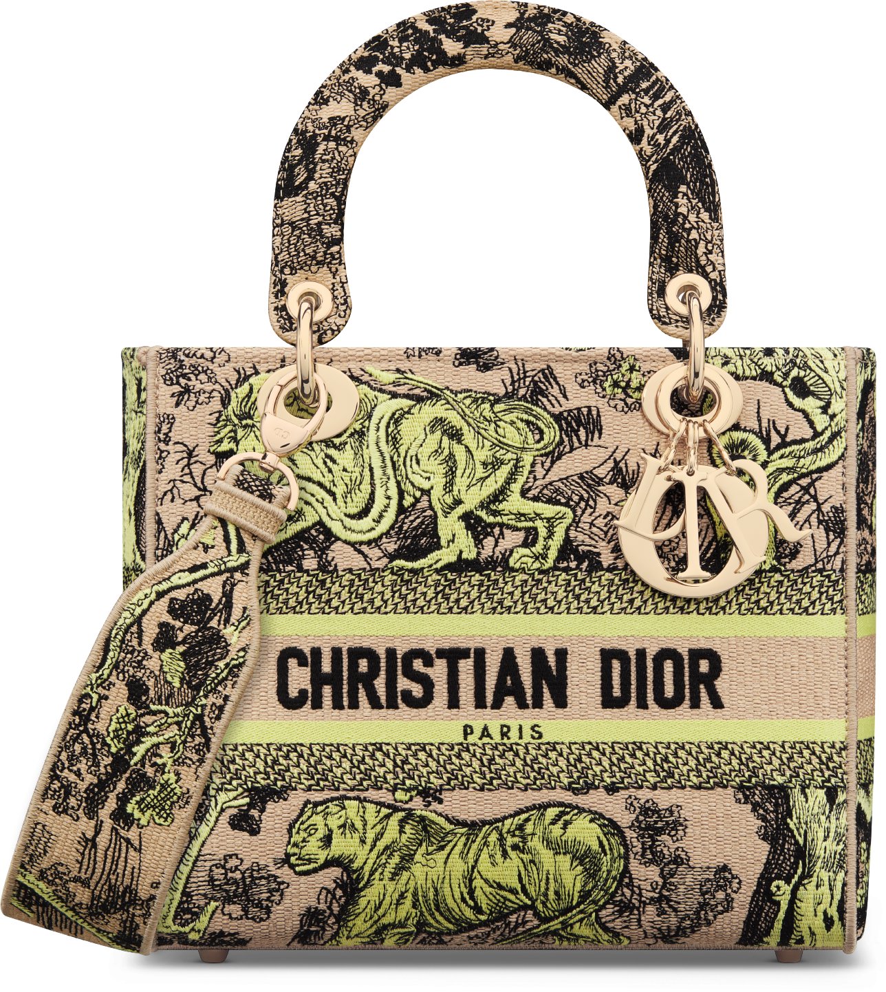 Medium Dioriviera Lady D Lite Bag Raffia with Candy Pink Toile de Jouy Sauvage Embroidery DIOR