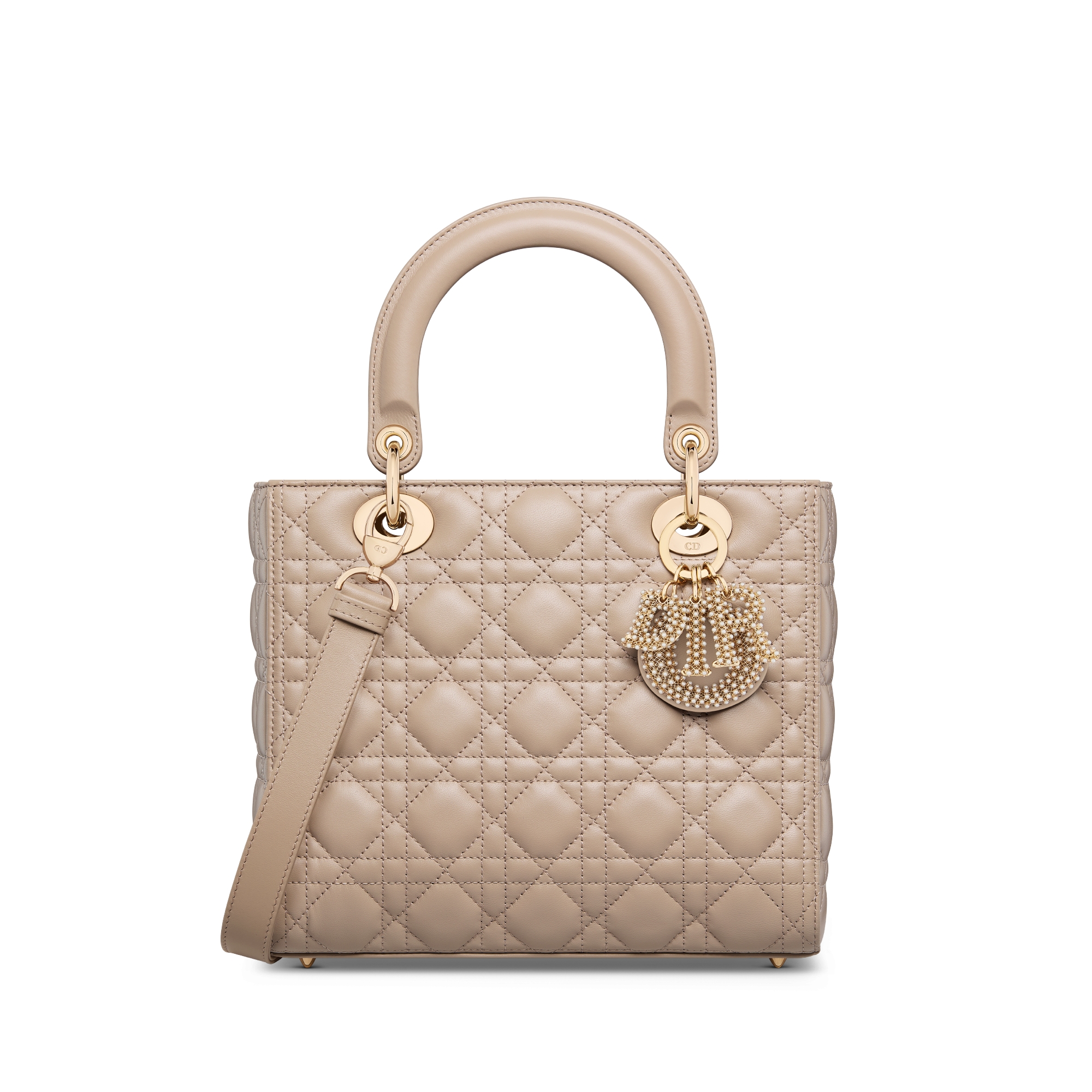 Lady Dior Voyageur Wallet Desert Taupe Cannage Lambskin | DIOR