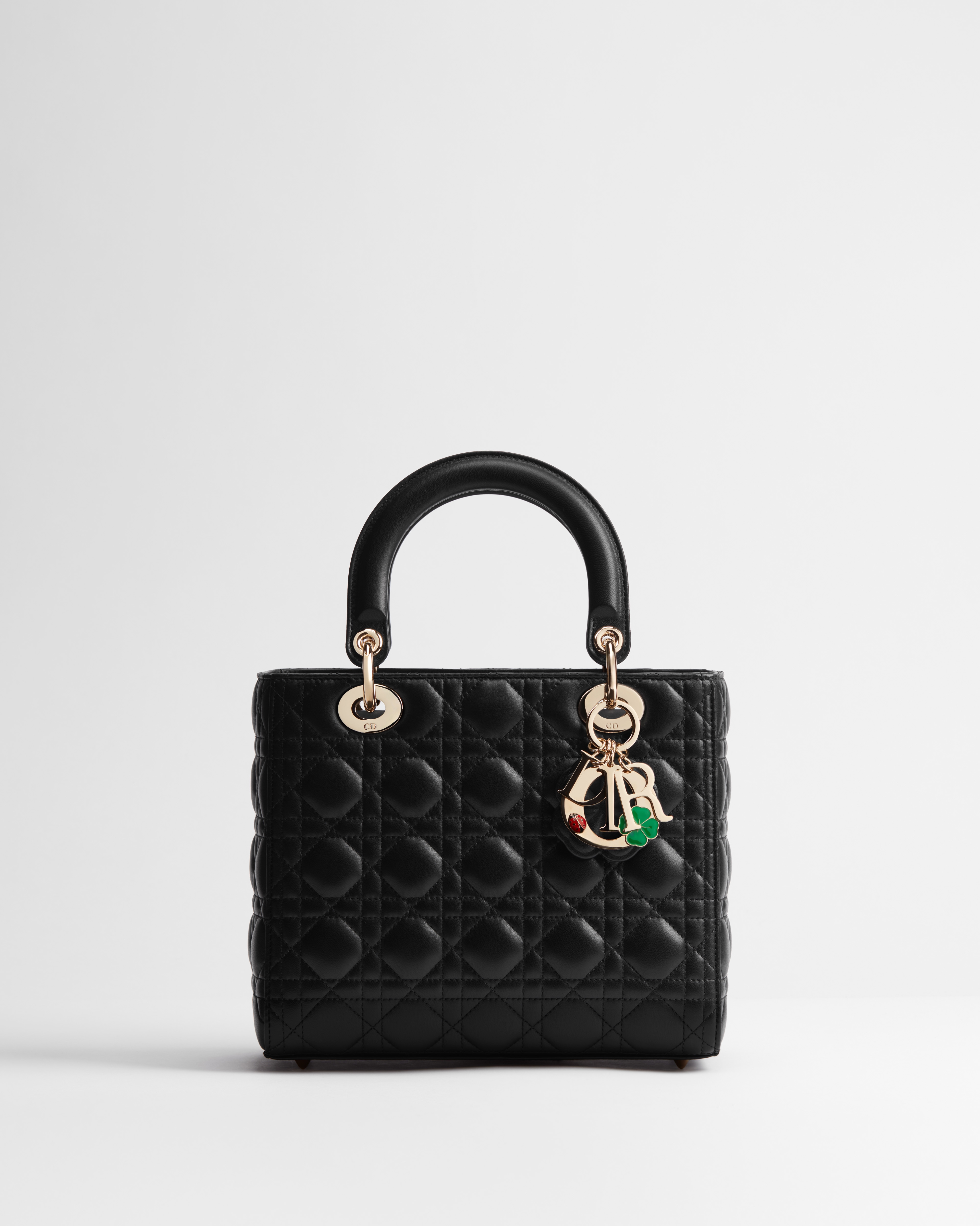 Medium Lady Dior Bag Black Cannage Lambskin E01