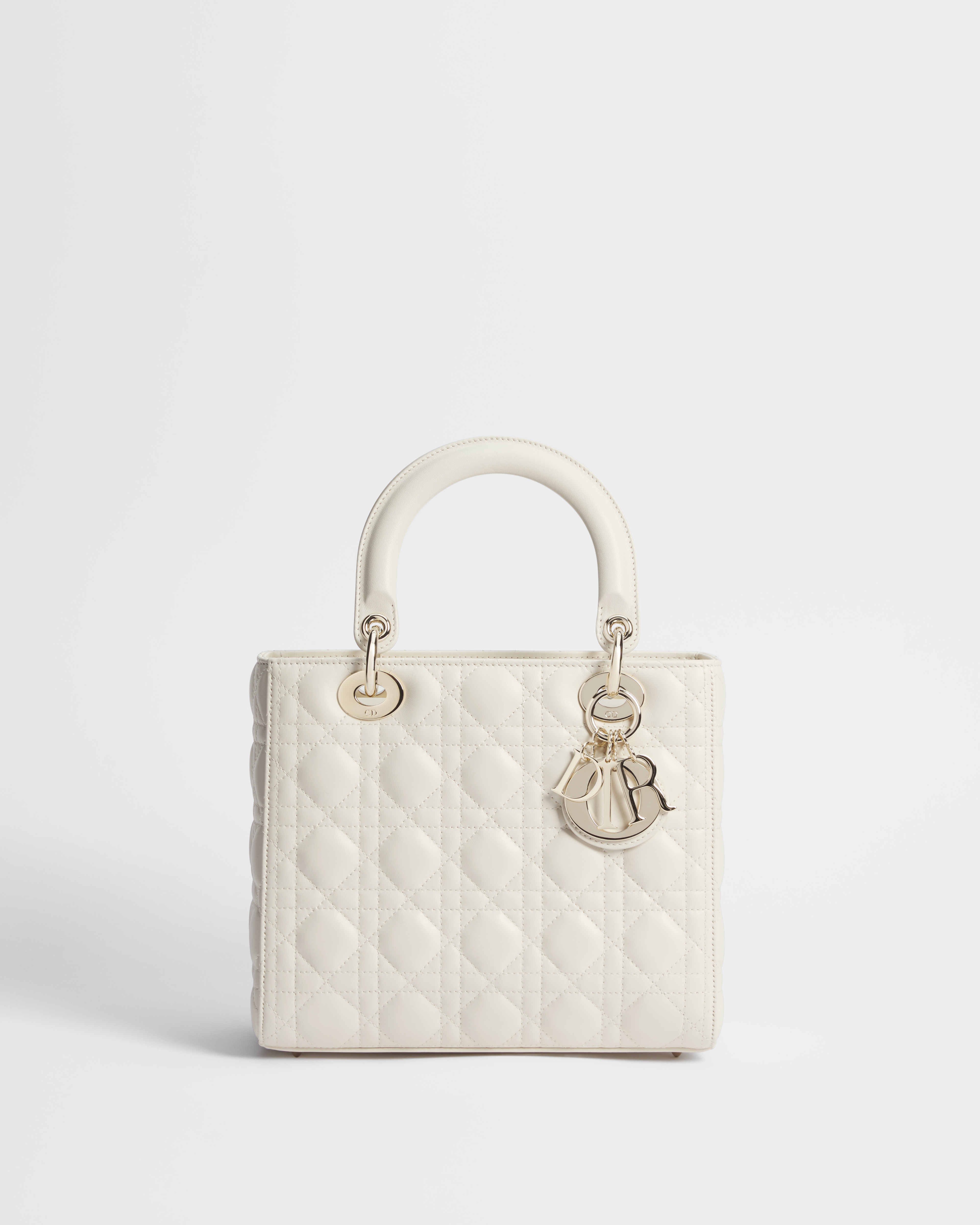 Medium Lady Dior Bag Latte Cannage Lambskin E01