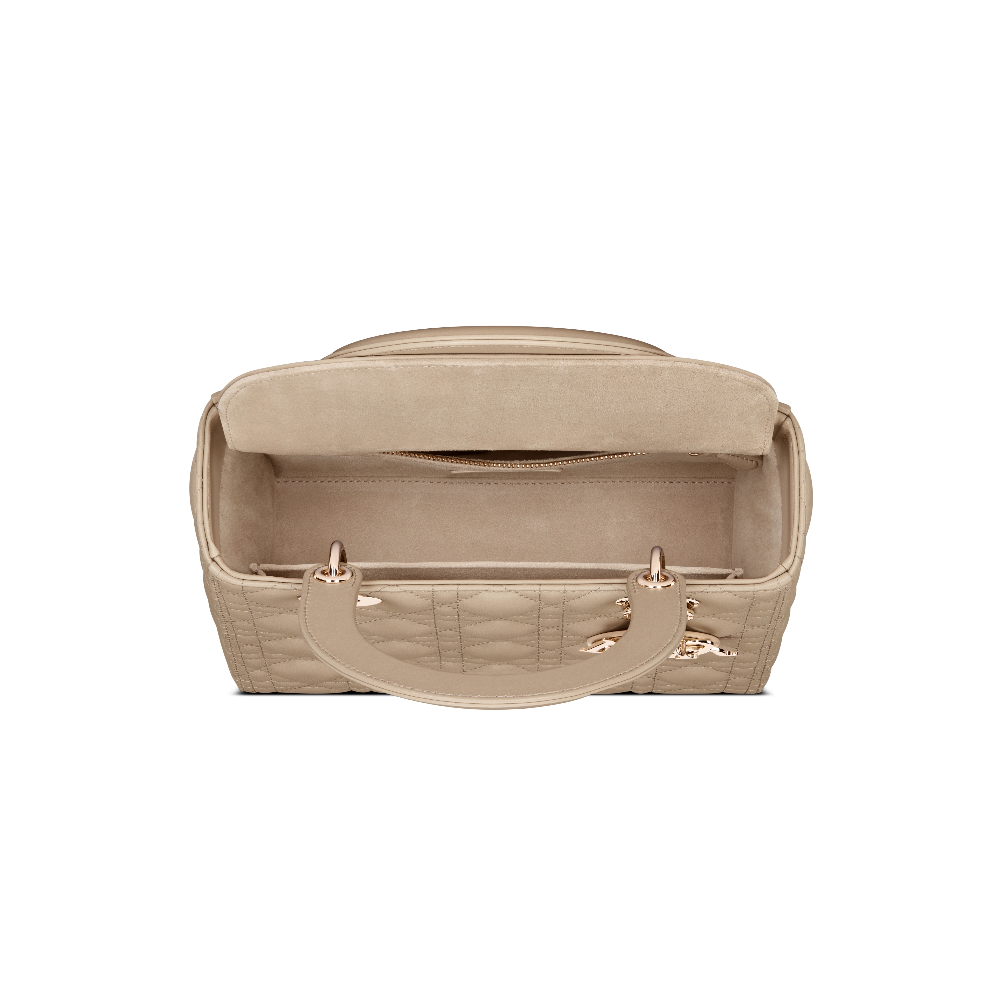 Bolsa Lady Dior média Pele de cordeiro Cannage bege-areia E10