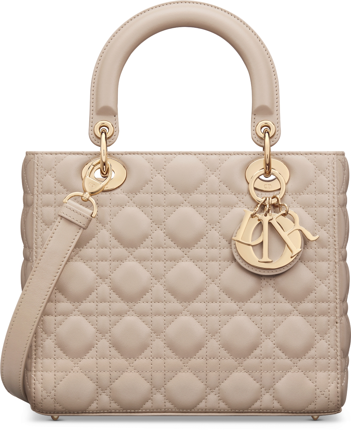 Medium Lady Dior Bag Latte Cannage Lambskin DIOR