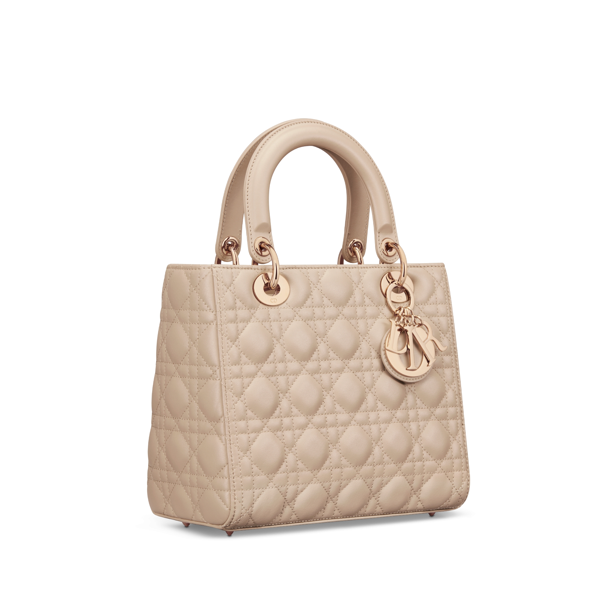 Medium Lady Dior Bag Powder Beige Cannage Lambskin E03