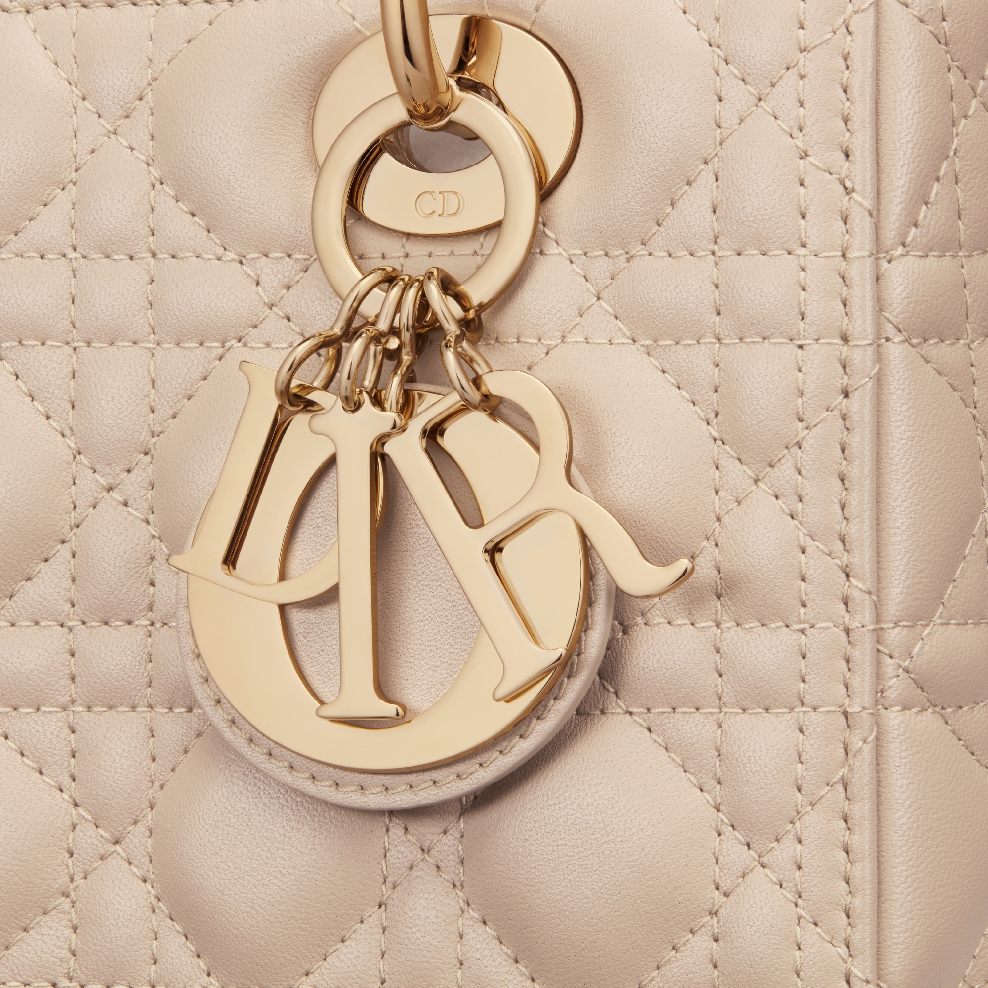 Medium Lady Dior Bag Powder Beige Cannage Lambskin E09