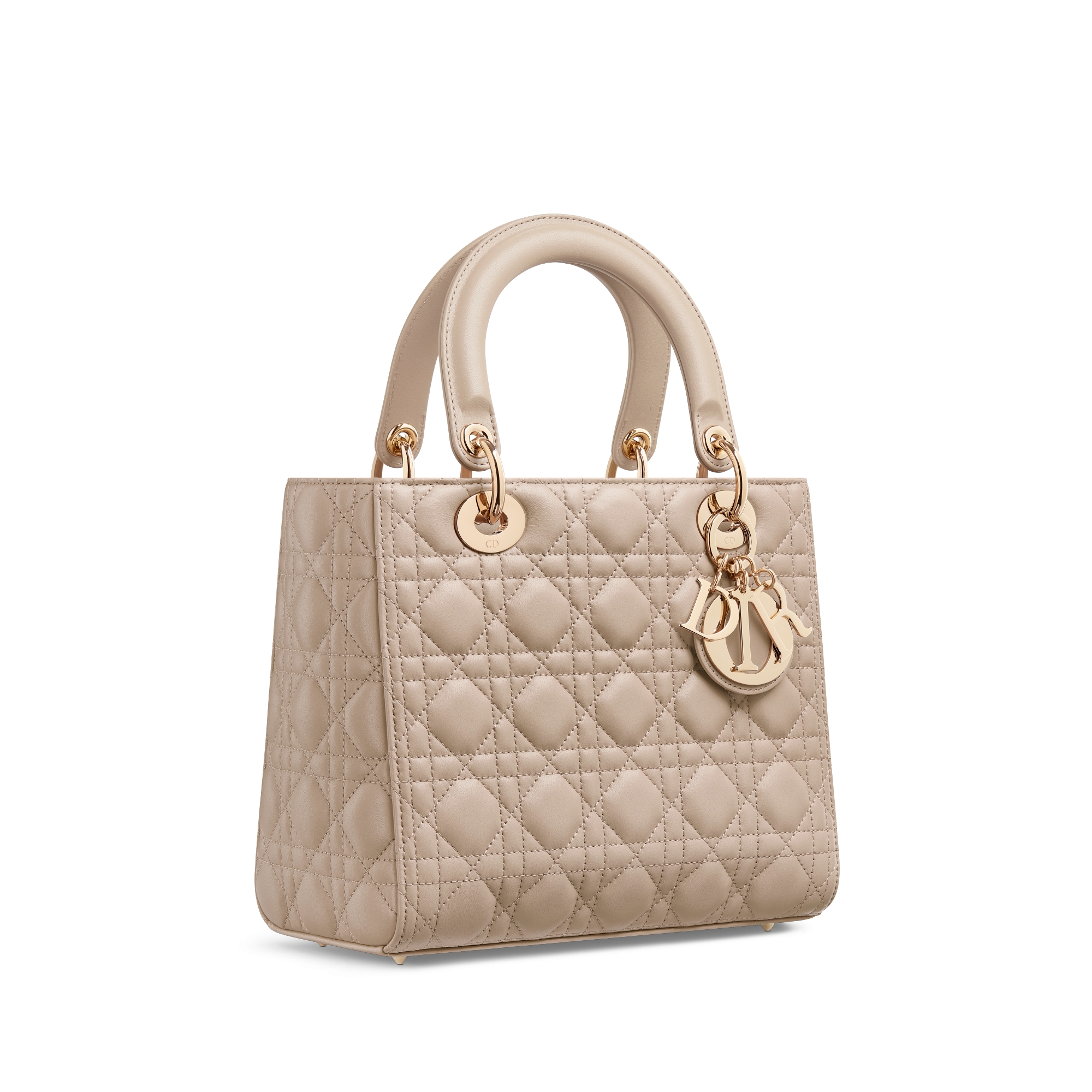 Medium Lady Dior Bag Desert Taupe Cannage Lambskin E03