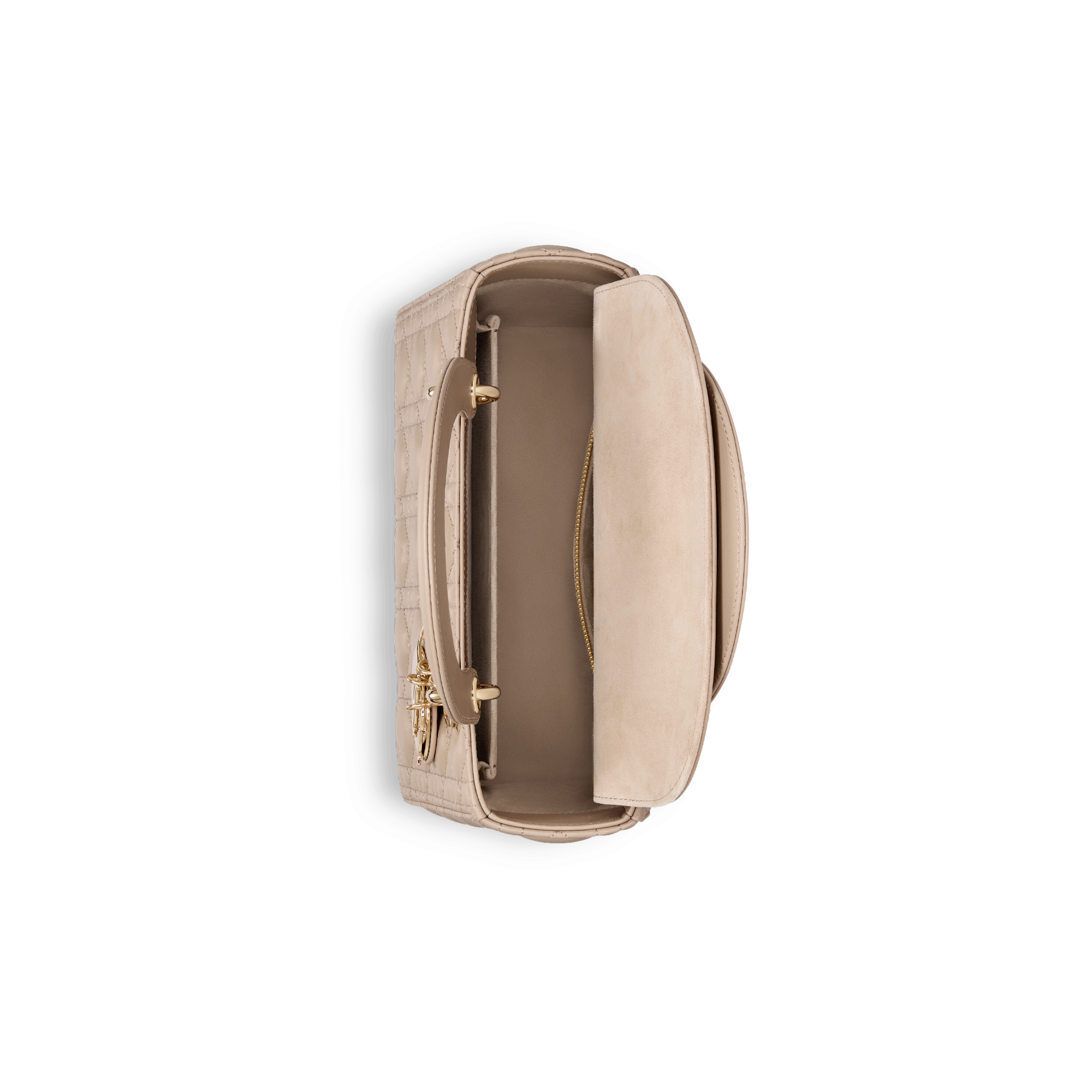 Medium Lady Dior Bag Desert Taupe Cannage Lambskin E06