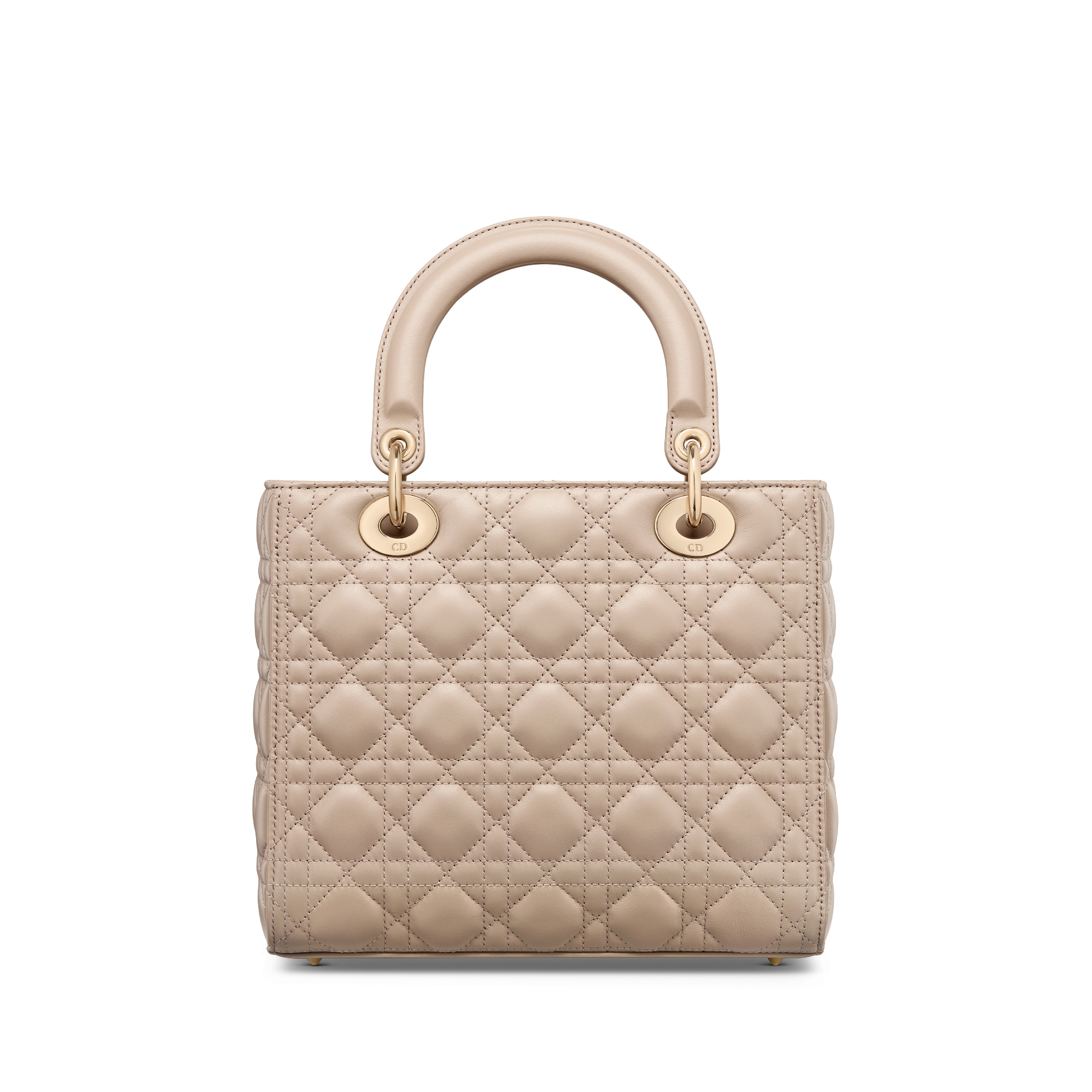 Medium Lady Dior Bag Desert Taupe Cannage Lambskin E08