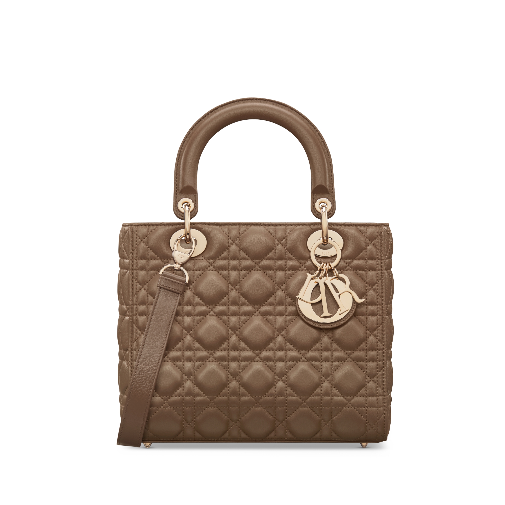 Medium Lady Dior Bag Tobacco Brown Cannage Lambskin E01