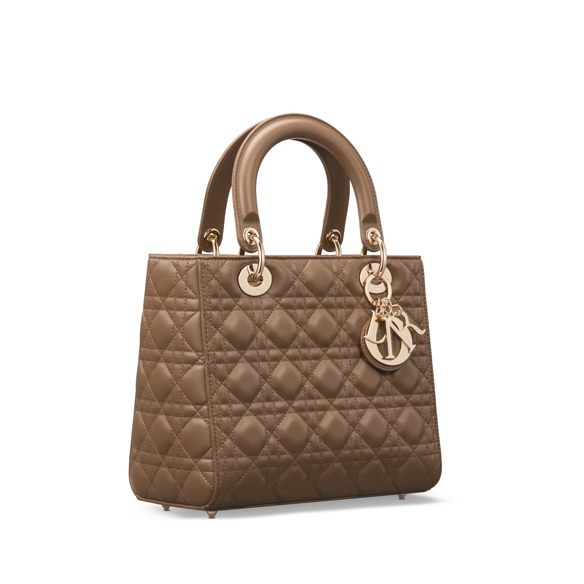 Medium Lady Dior Bag Tobacco Brown Cannage Lambskin E03