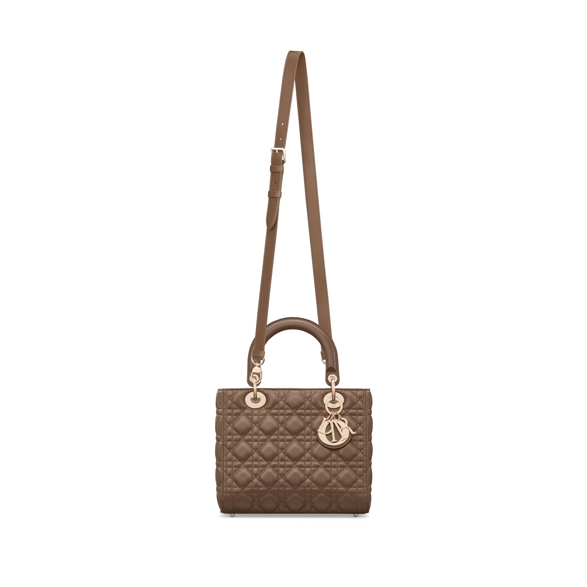 Medium Lady Dior Bag Tobacco Brown Cannage Lambskin E07