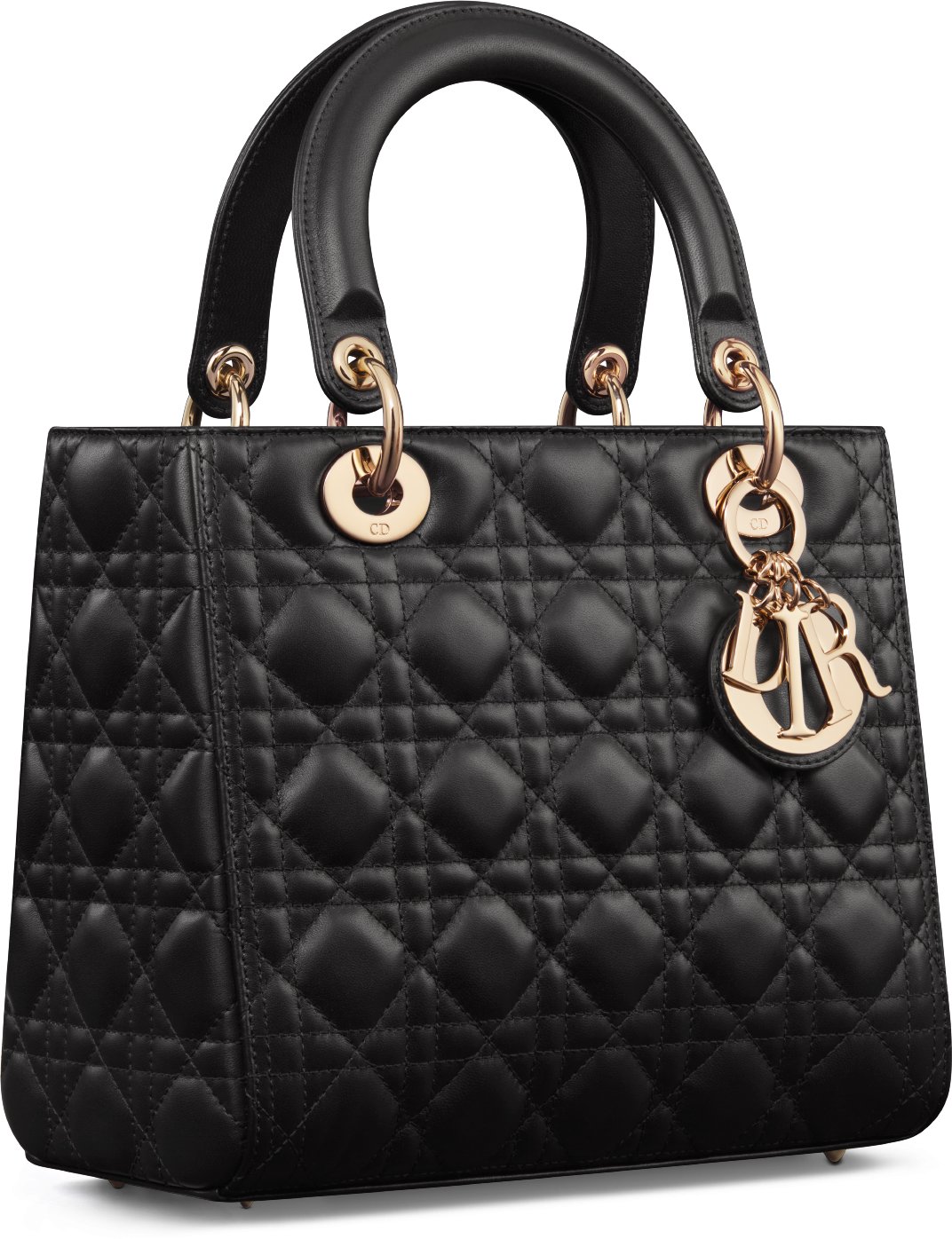 Medium Lady Dior Bag Black Cannage Lambskin DIOR