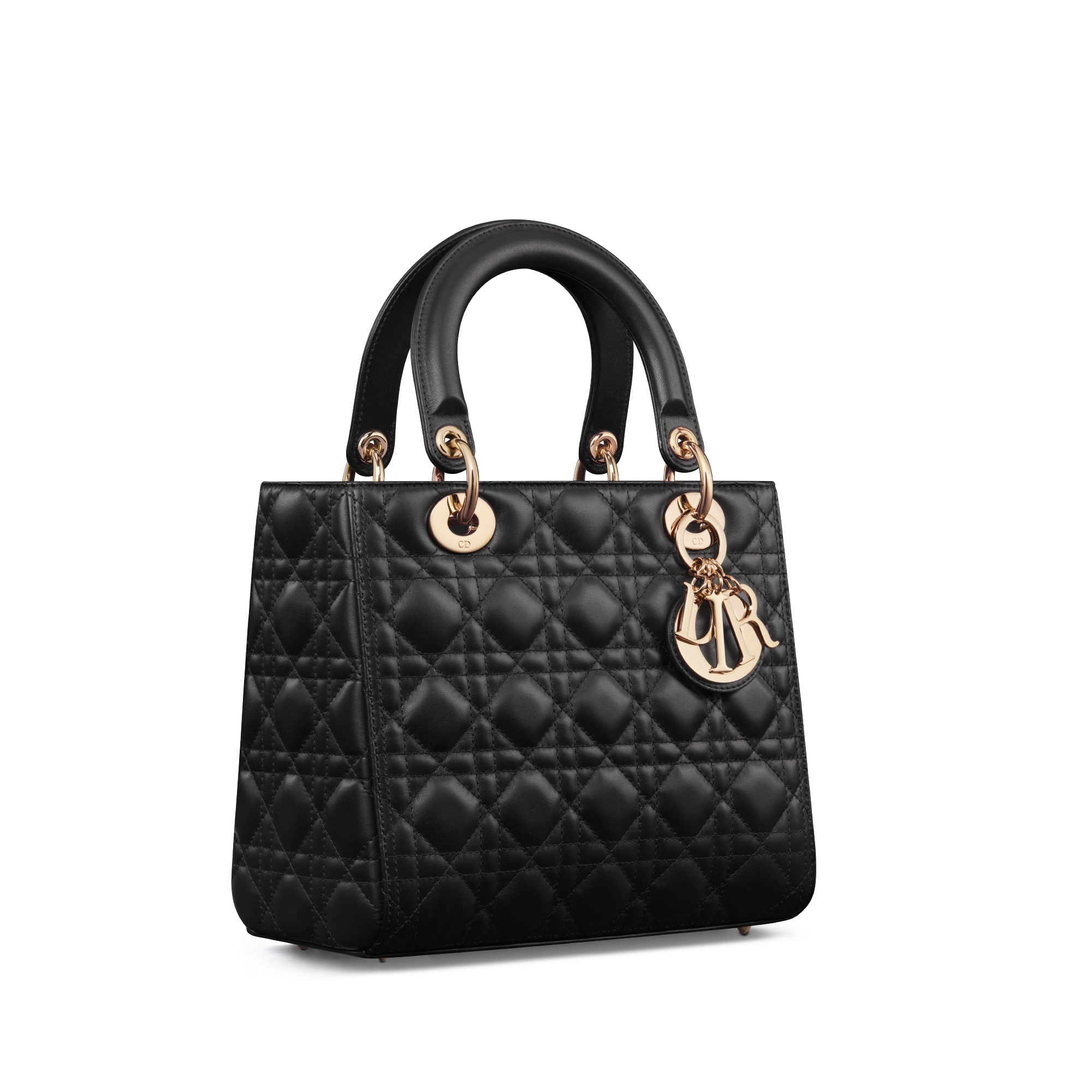 Medium Lady Dior Bag Black Cannage Lambskin E03