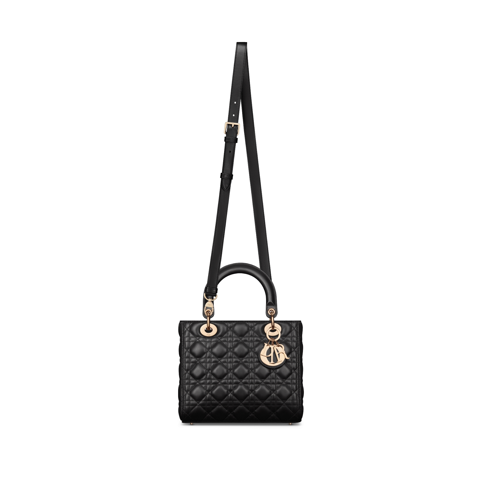 Medium Lady Dior Bag Black Cannage Lambskin E07