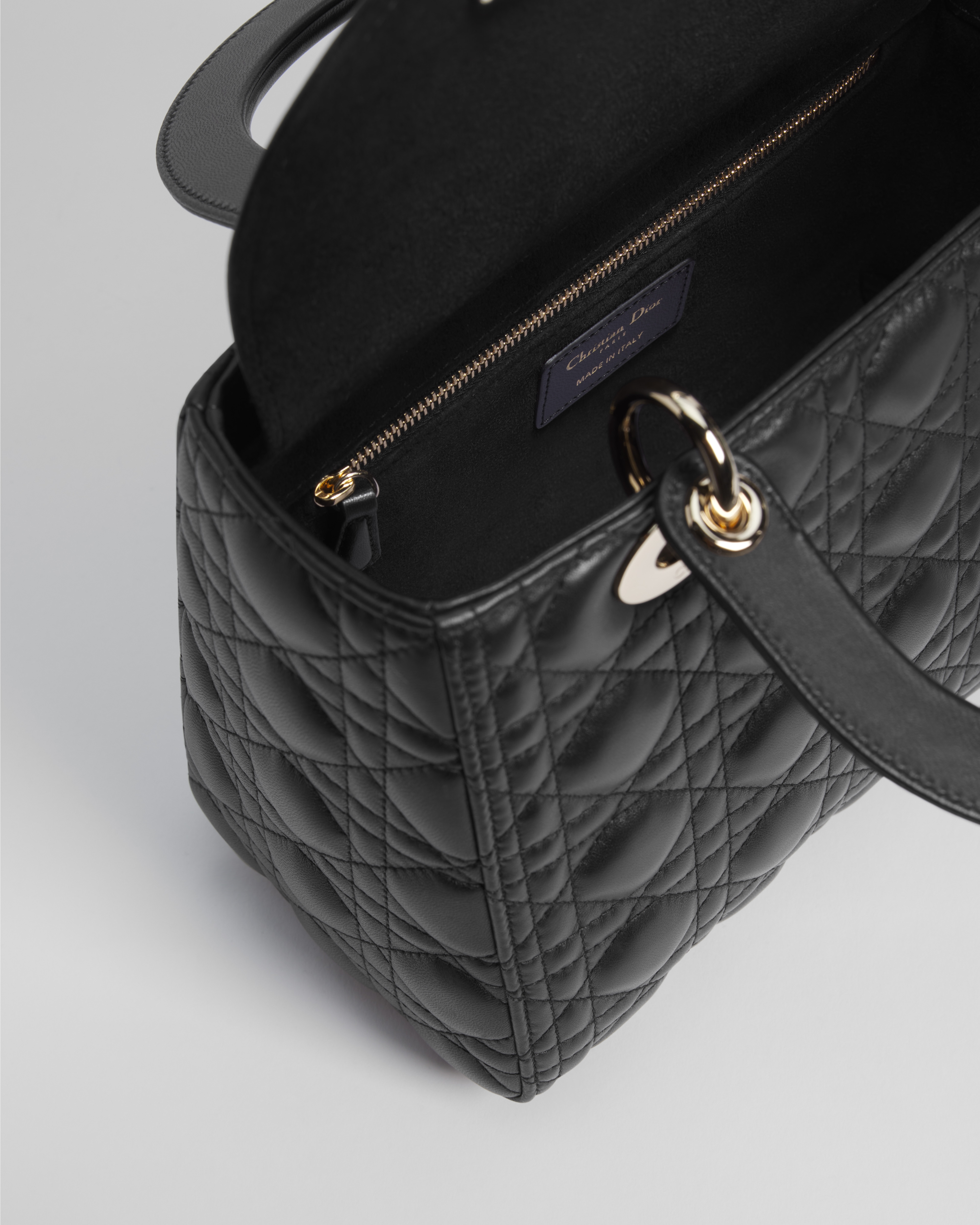 Medium Lady Dior Bag Black Cannage Lambskin E06