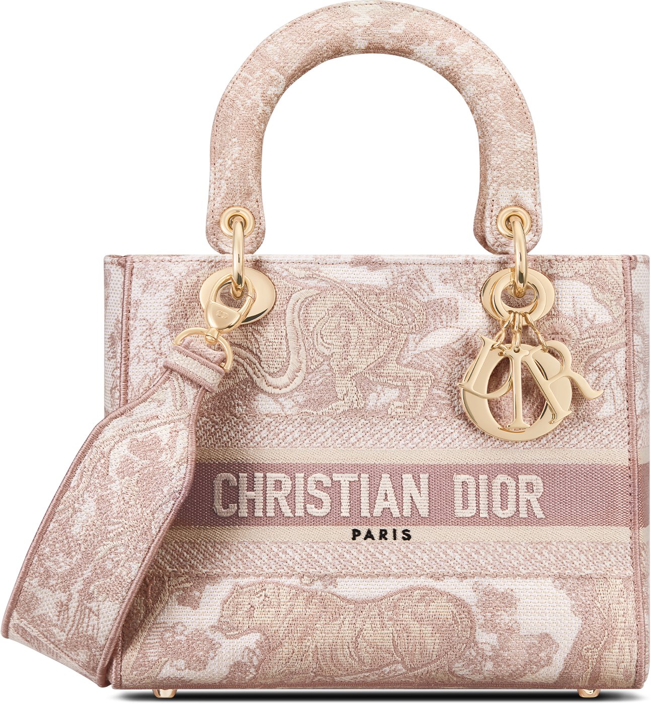 Medium Lady D Lite Bag Rose des Vents Toile de Jouy Embroidery DIOR