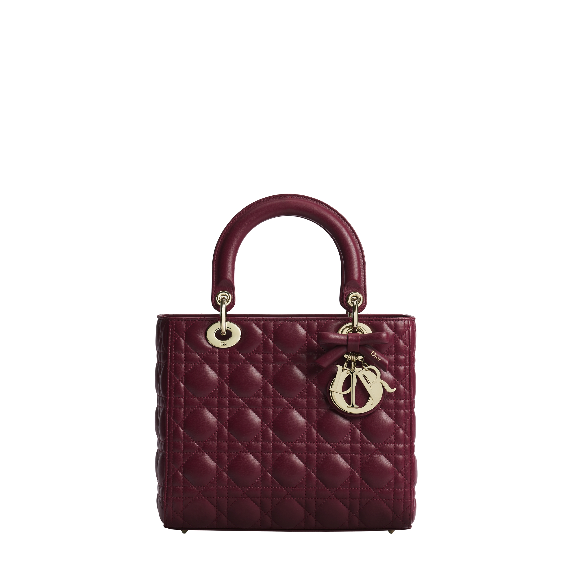 Medium Lady Dior Bag Trianon Gray Cannage Lambskin | DIOR