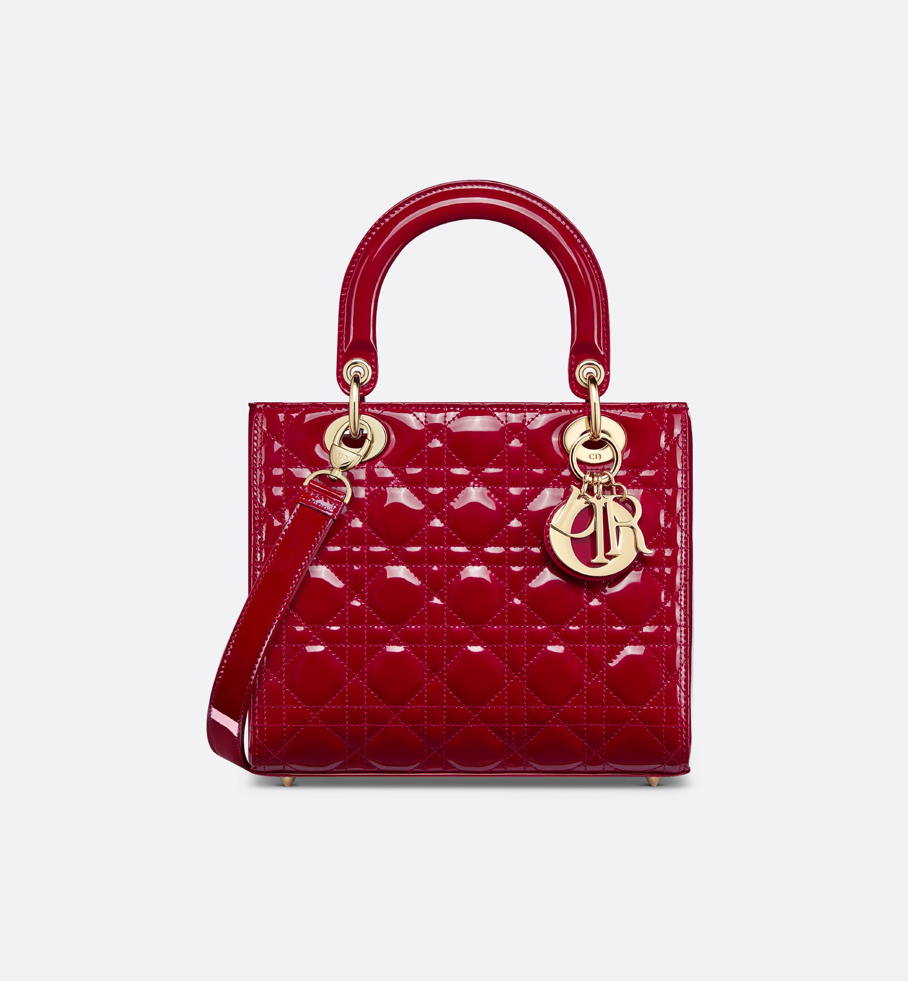 Medium Lady Dior Bag Black Patent Cannage Calfskin | DIOR Medium Lady Dior Bag Black Patent Cannage Calfskin | DIOR