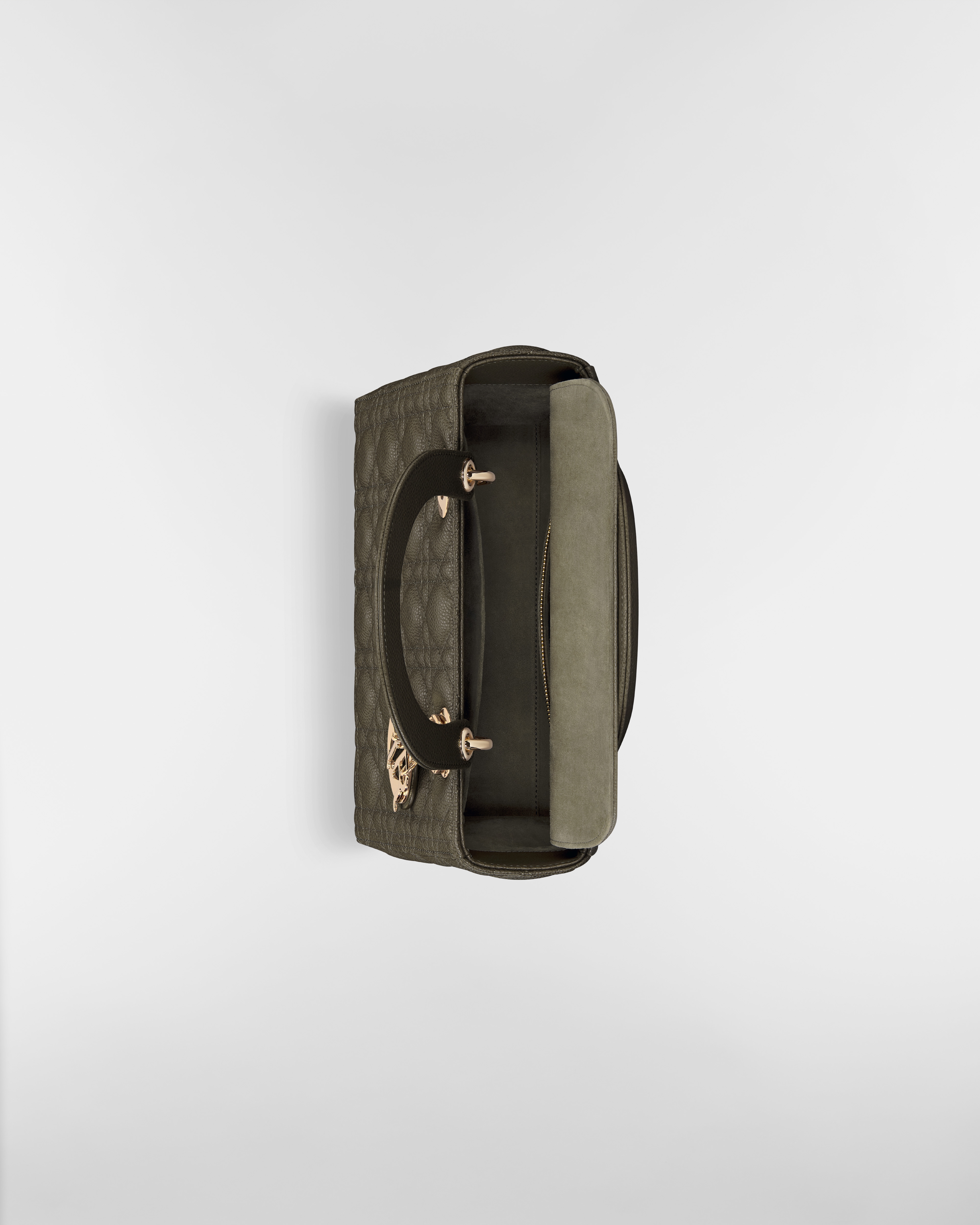 Medium Lady Dior Bag Olive Taupe Grained Calfskin E06