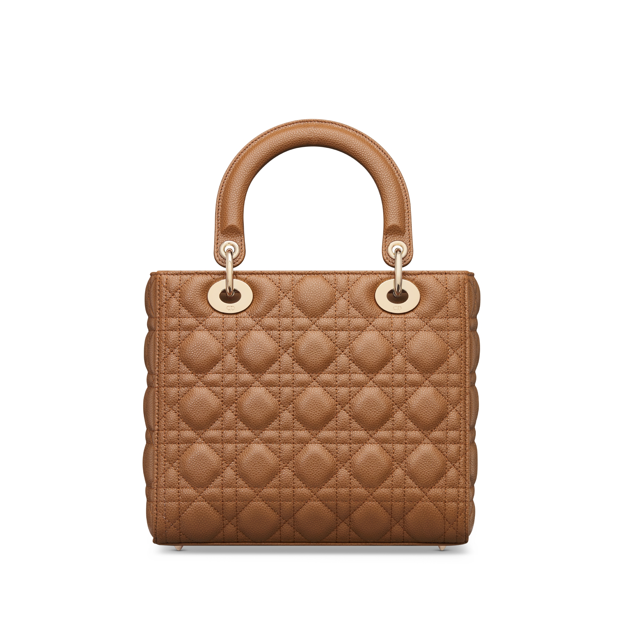 Bolso mediano Lady Dior Piel de becerro graneada Cannage cámel E08