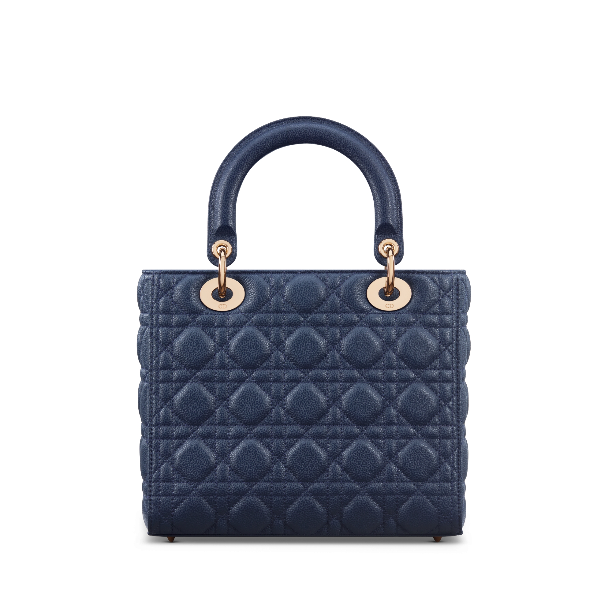 Medium Lady Dior Bag Deep Ocean Blue Cannage Grained Calfskin E08