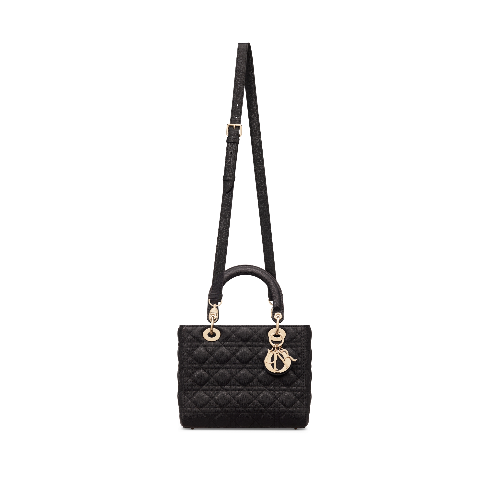 Sac Lady Dior Medium Cuir de veau grainé Cannage noir E07