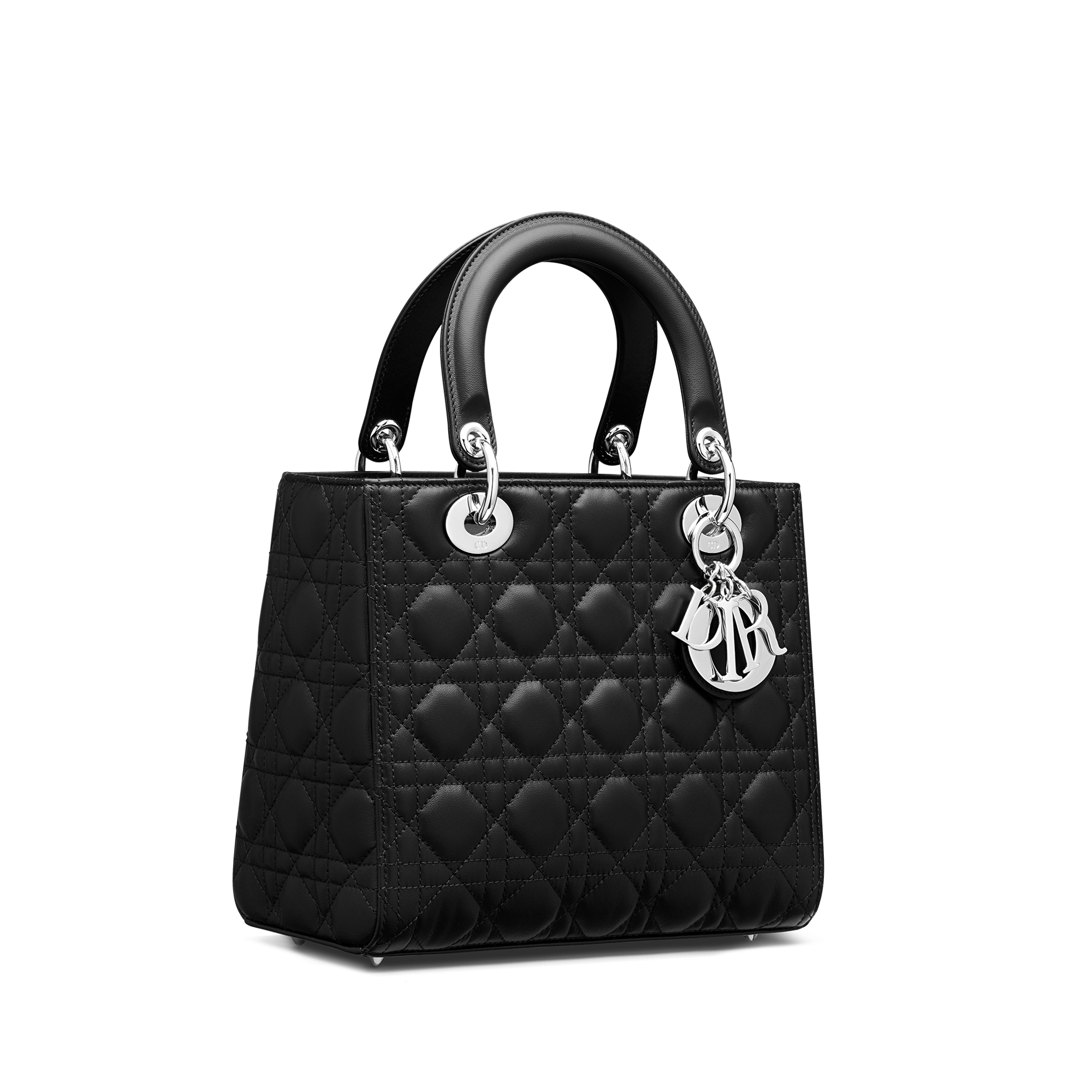 Medium Lady Dior Bag Black Cannage Lambskin E03