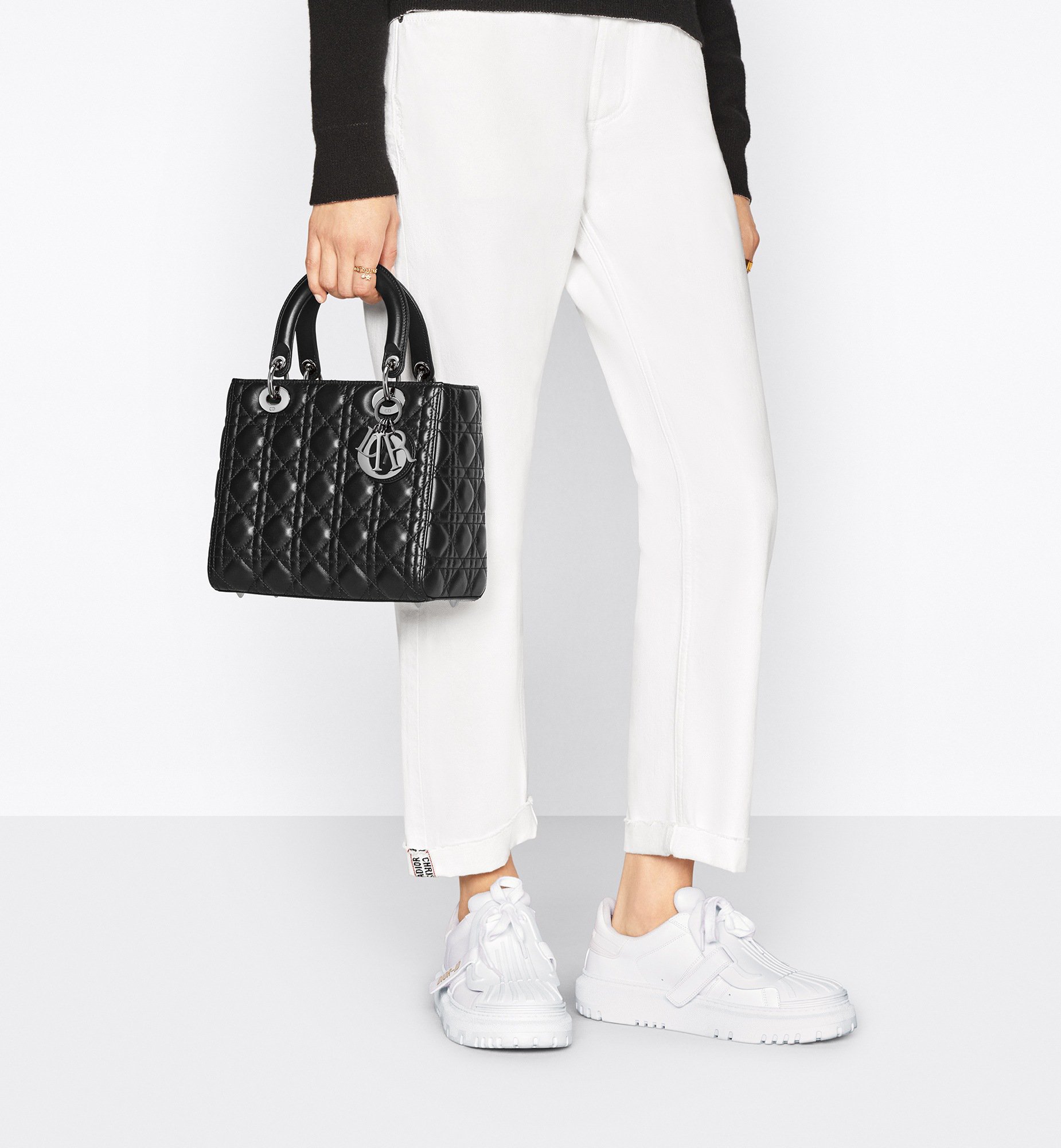 Medium Lady Dior Bag Worn view cropped