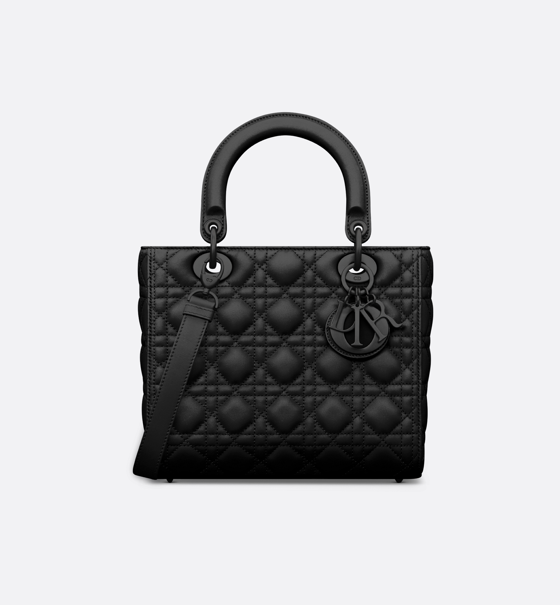 Medium Lady Dior Bag Black Ultramatte Cannage Calfskin | DIOR Medium Lady Dior Bag Black Ultramatte Cannage Calfskin | DIOR