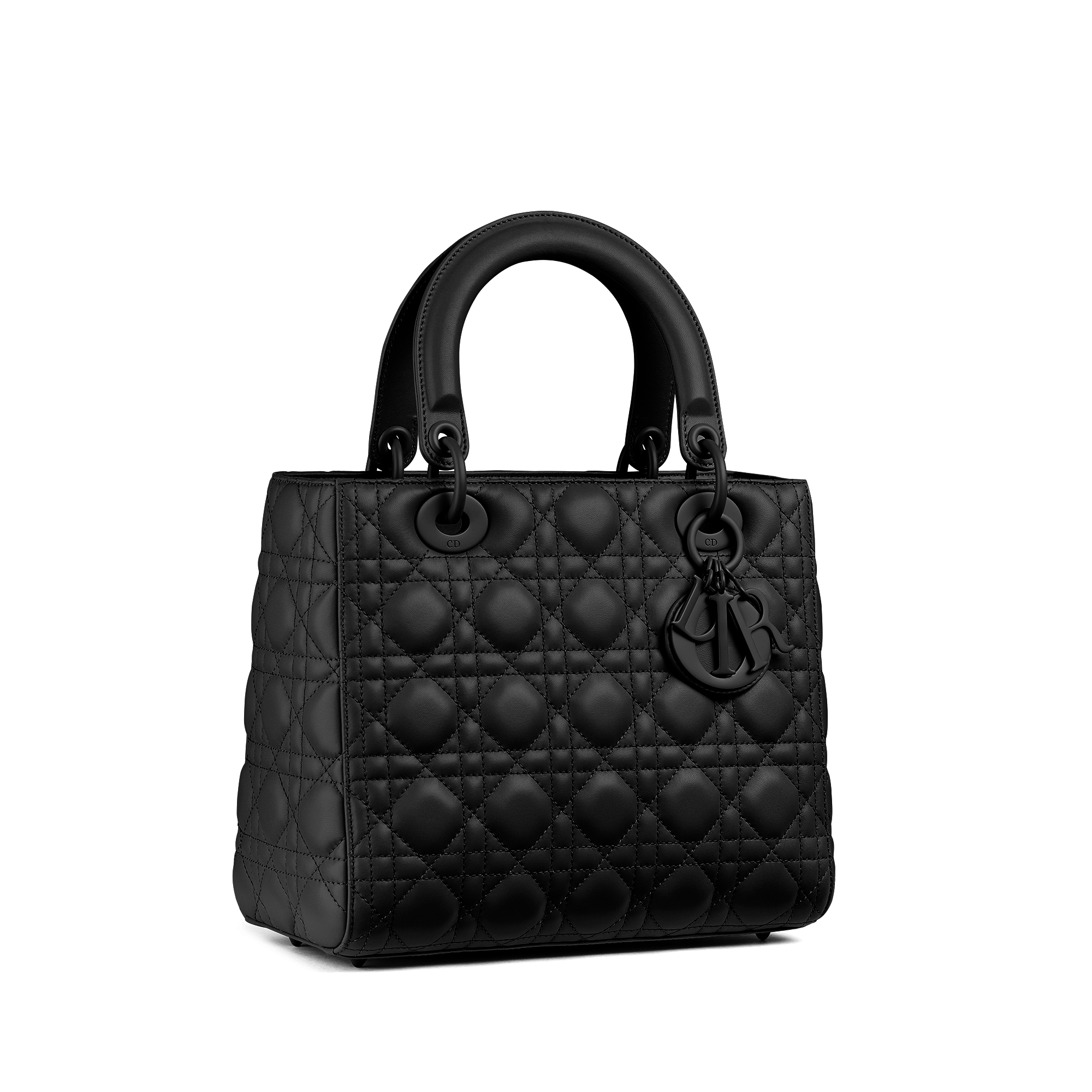 Medium Lady Dior Bag Black Ultramatte Cannage Calfskin E03