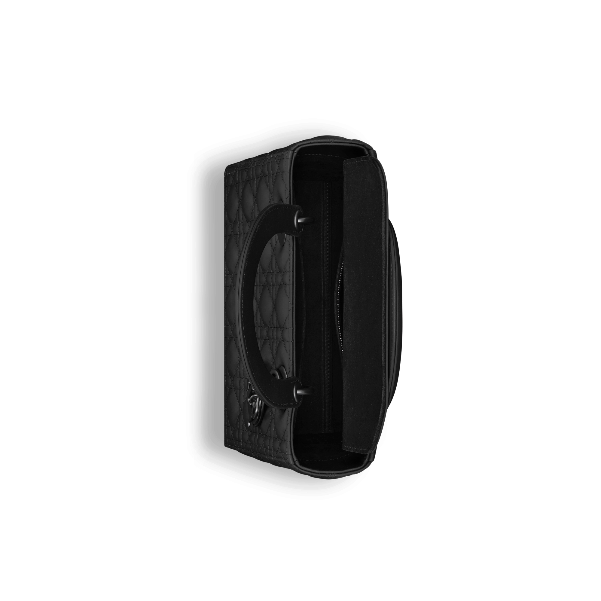 Medium Lady Dior Bag Black Ultramatte Cannage Calfskin E06