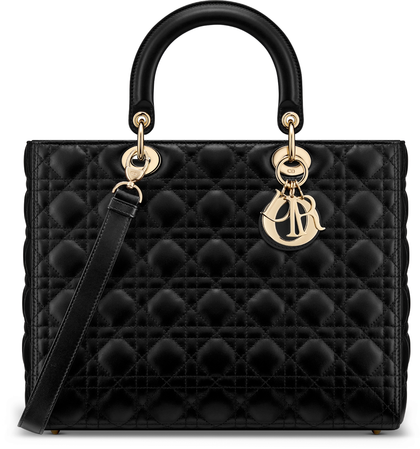 Large Lady Dior Bag Black Cannage Lambskin DIOR