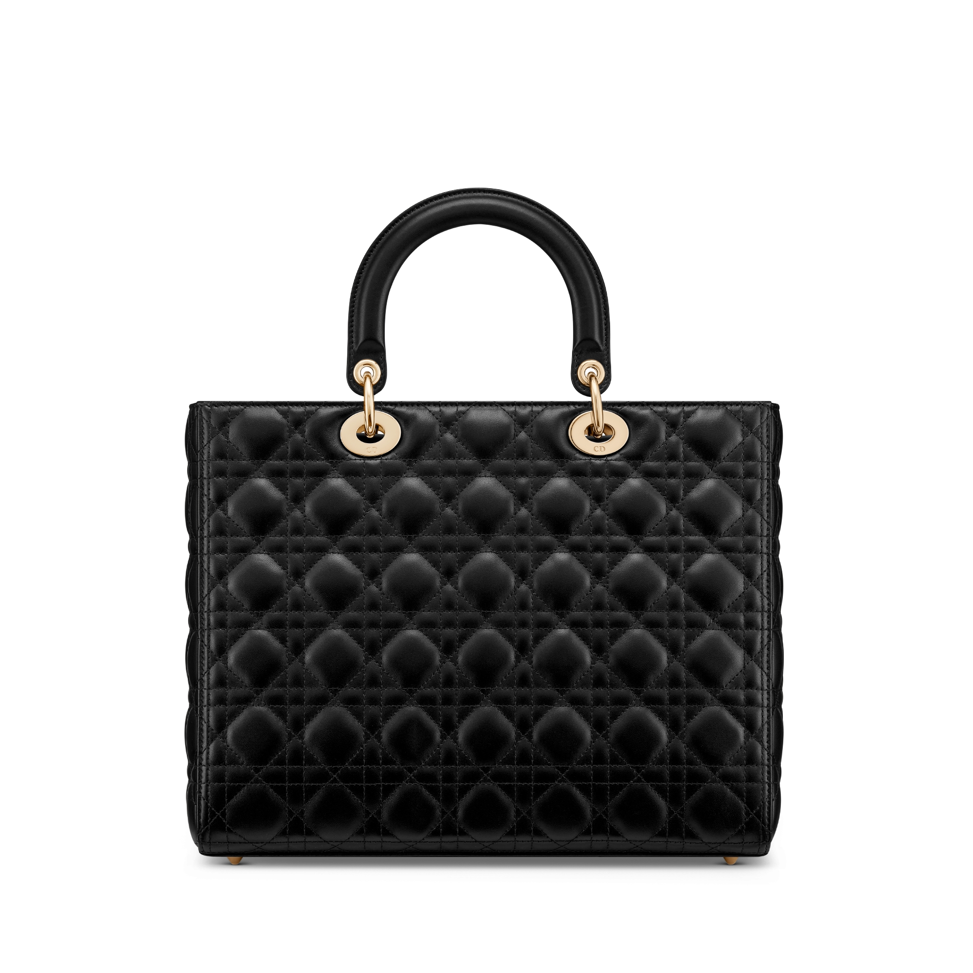 Sac Lady Dior Large Cuir d'agneau Cannage noir E08