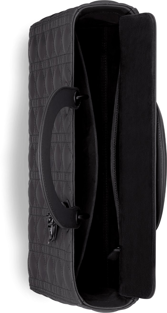Large Lady Dior Bag Black Ultramatte Cannage Calfskin DIOR