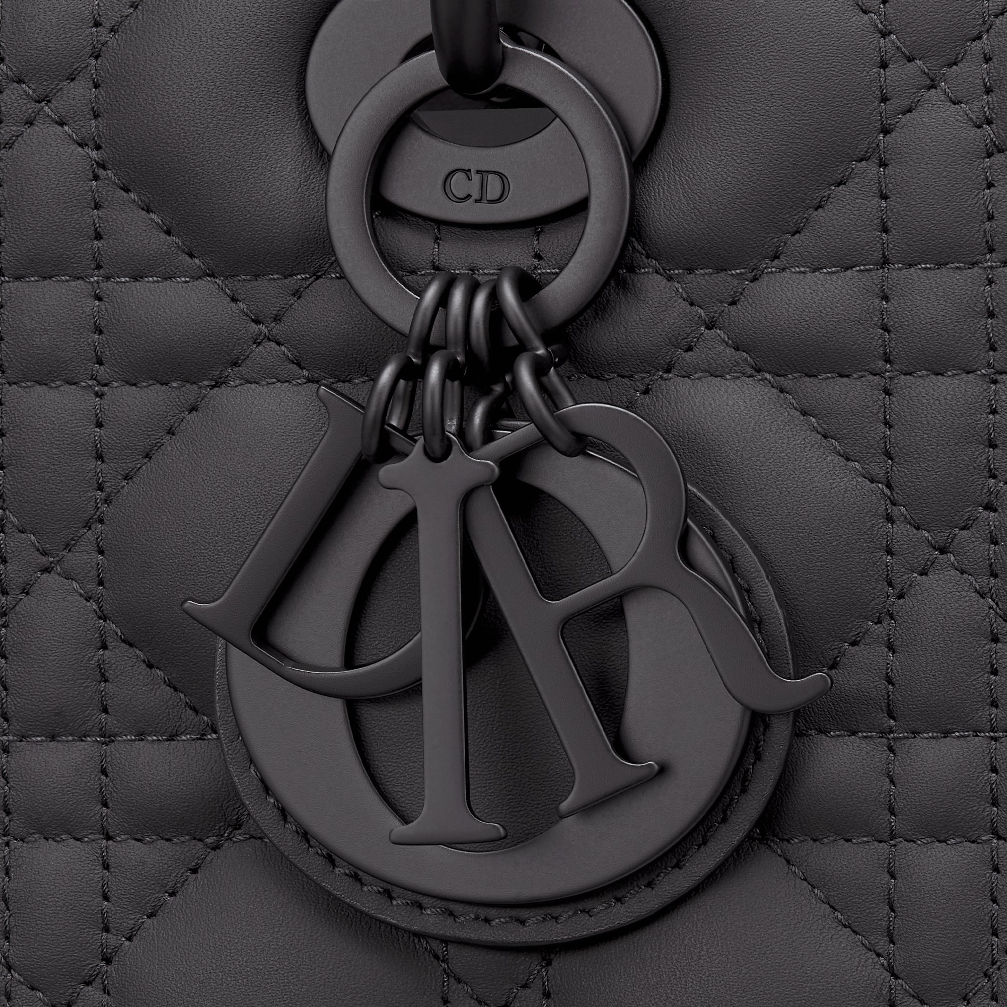 Large Lady Dior Bag Black Ultramatte Cannage Calfskin DIOR