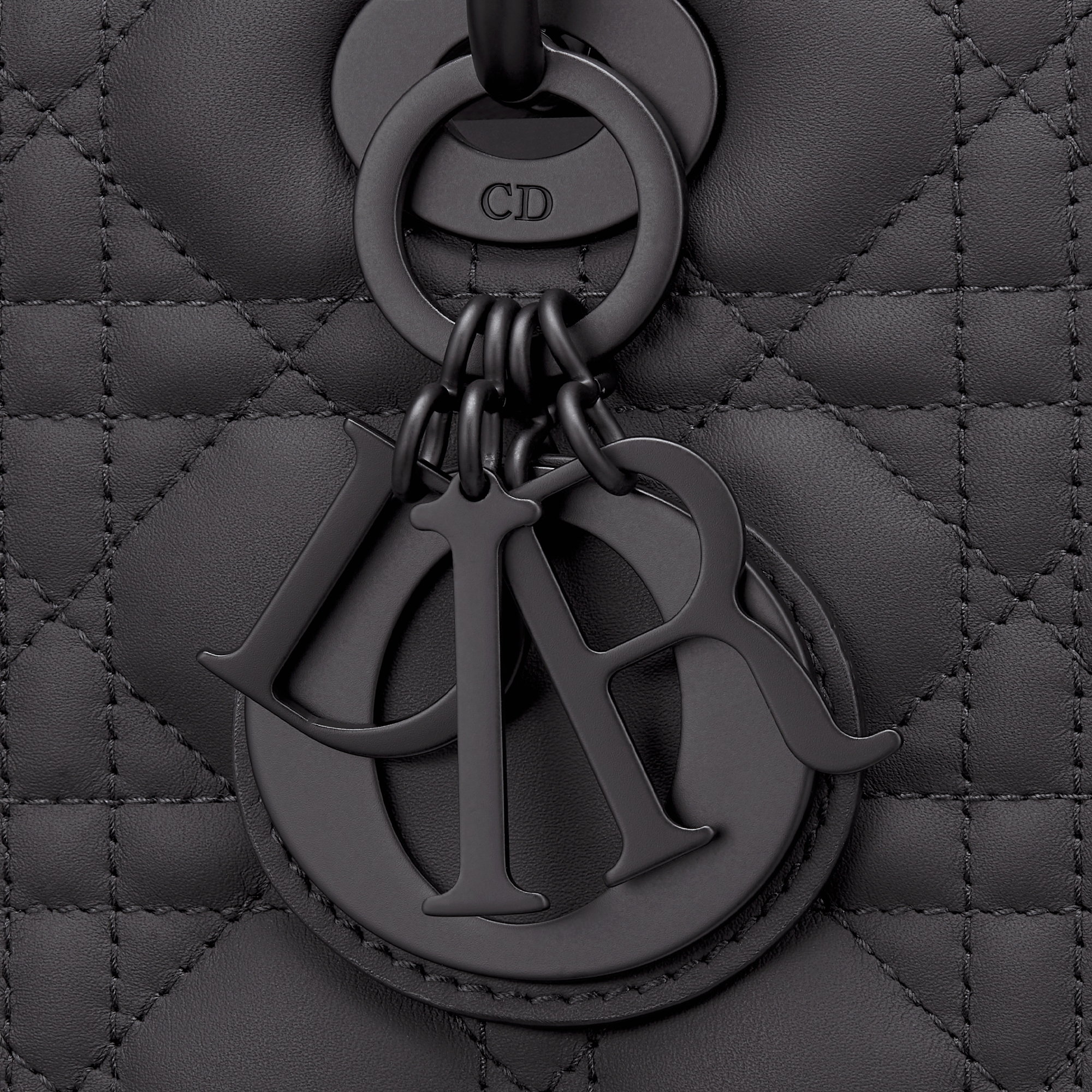 Large Lady Dior Bag Black Ultramatte Cannage Calfskin DIOR
