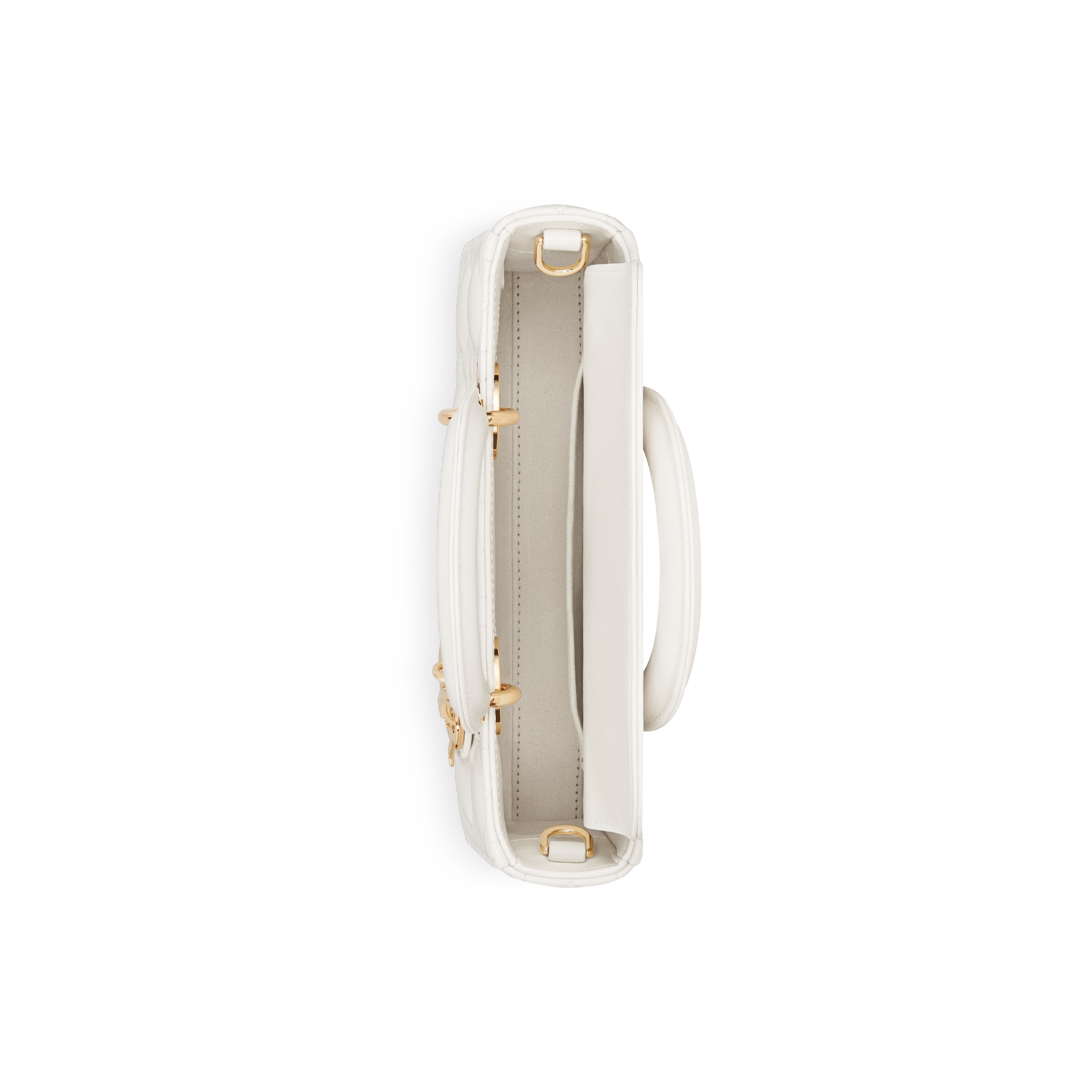 Small Lady D-Joy Bag Latte Pearlescent Cannage Lambskin E06