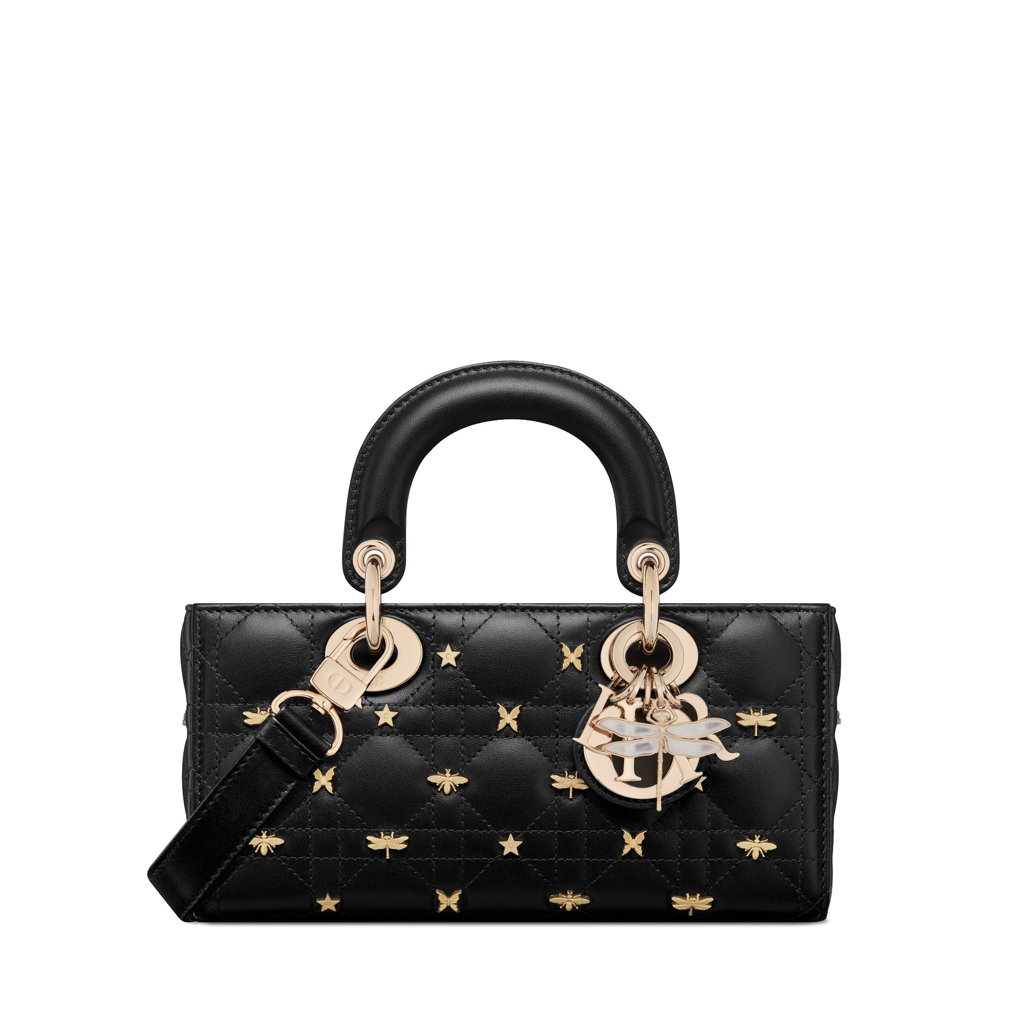 Small Lady D-Joy Bag Black Cannage Lambskin with Gold-Finish