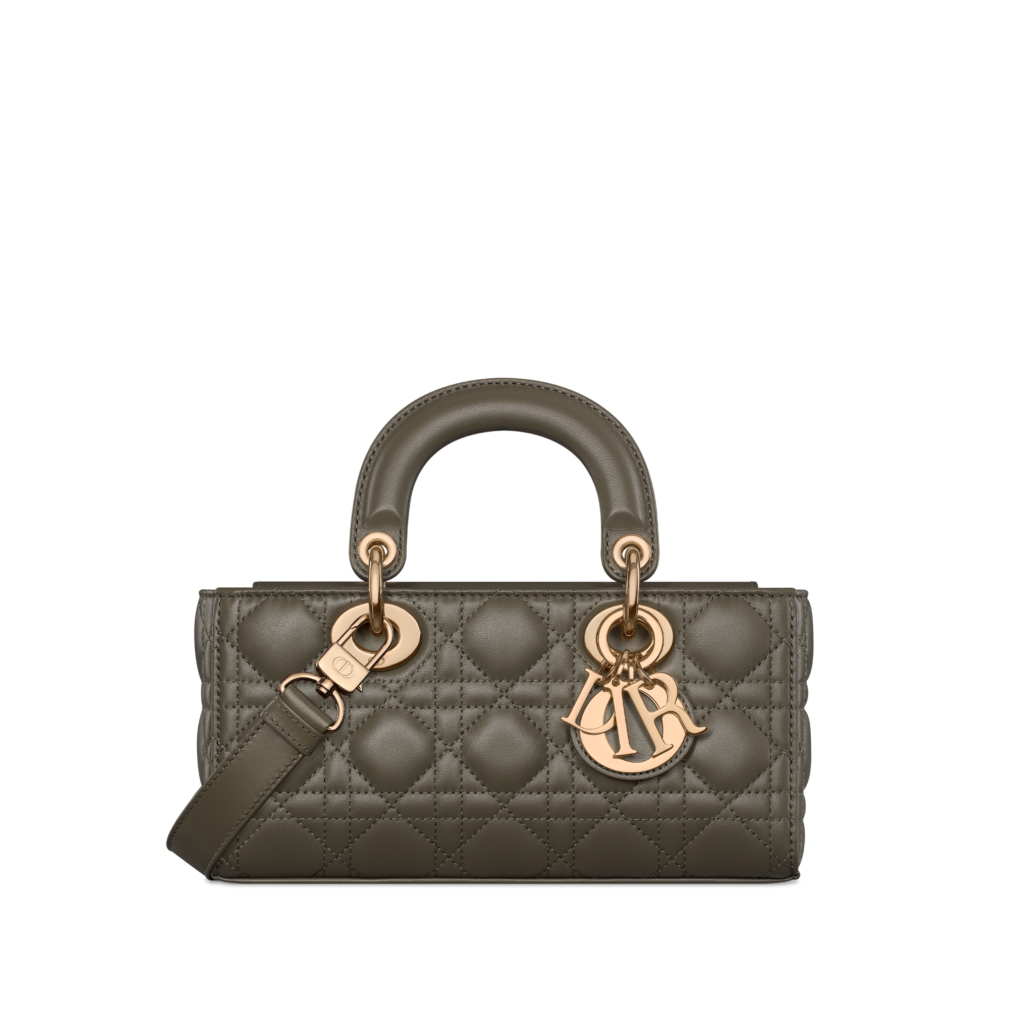 Small Lady D-Joy Bag Olive Taupe Cannage Lambskin E01