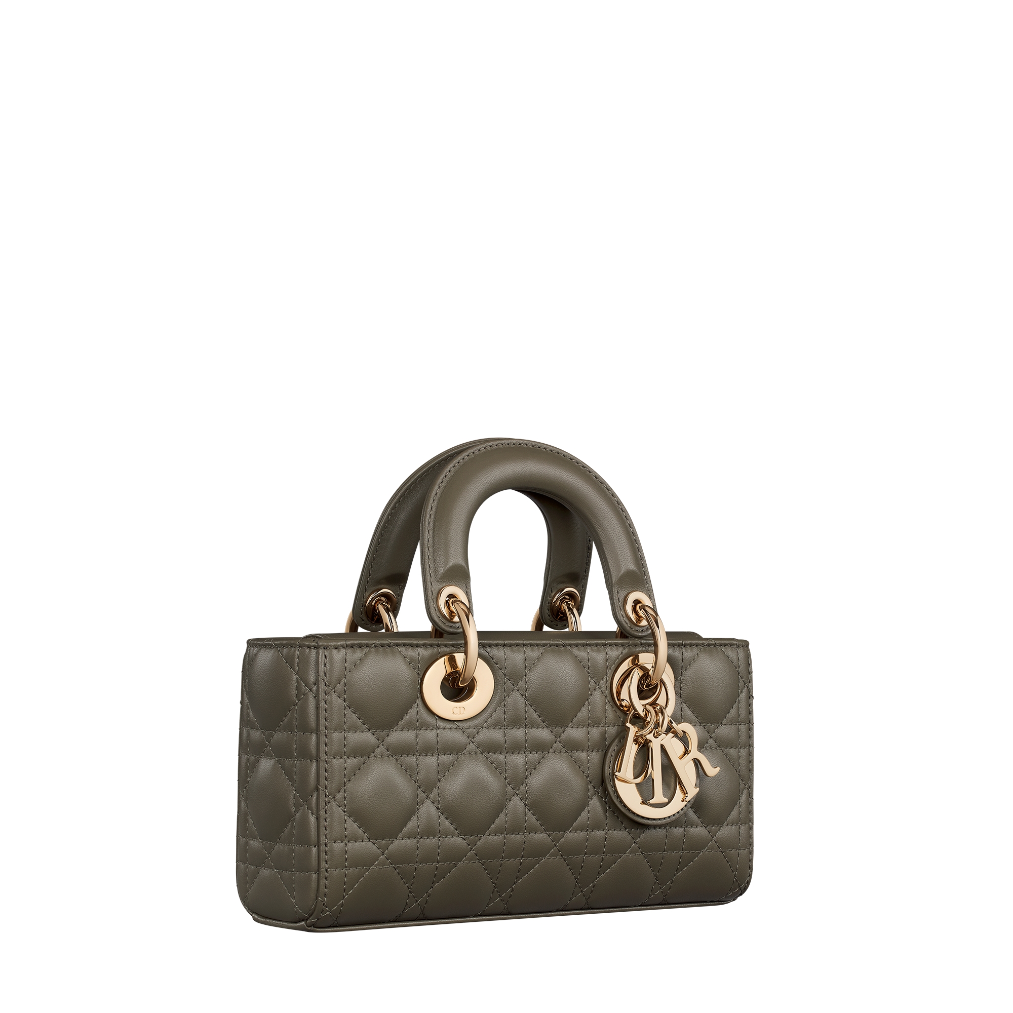 Small Lady D-Joy Bag Olive Taupe Cannage Lambskin E03
