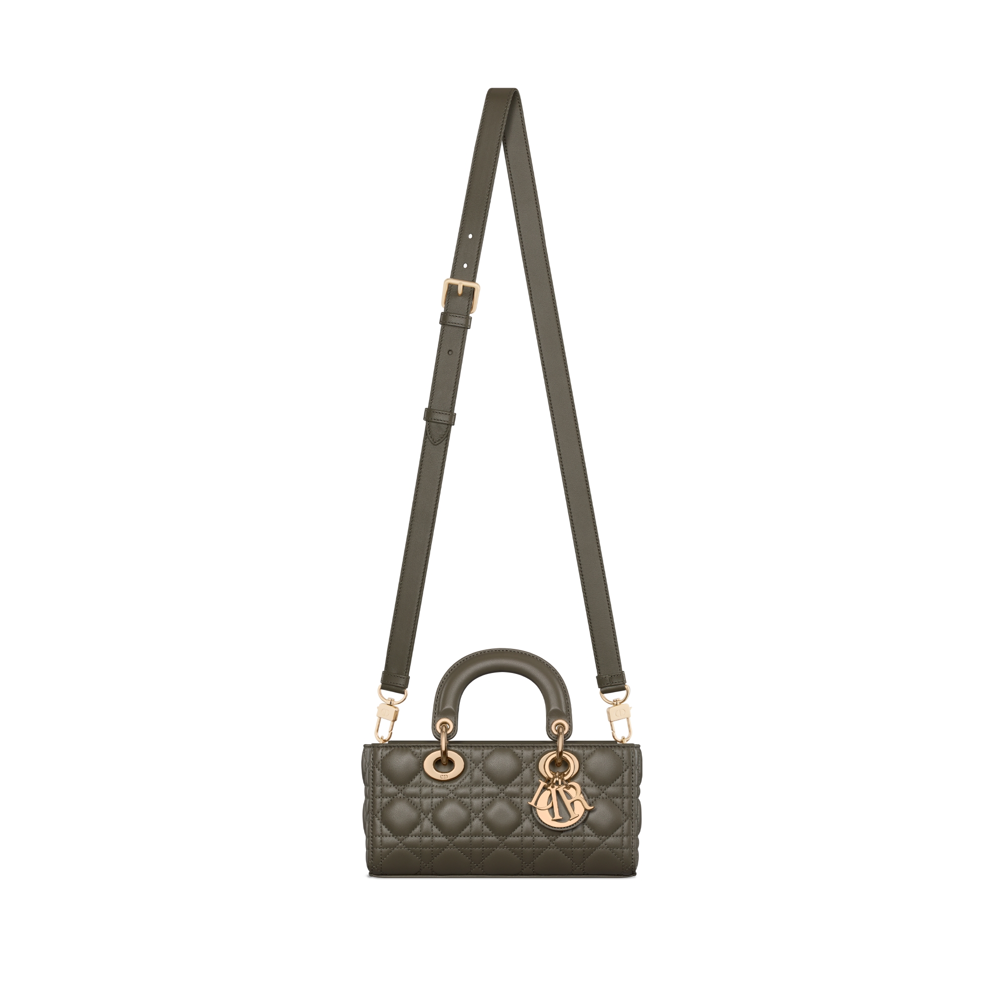 Sac Lady D-Joy Small Cuir d'agneau Cannage couleur Dark Fango E07