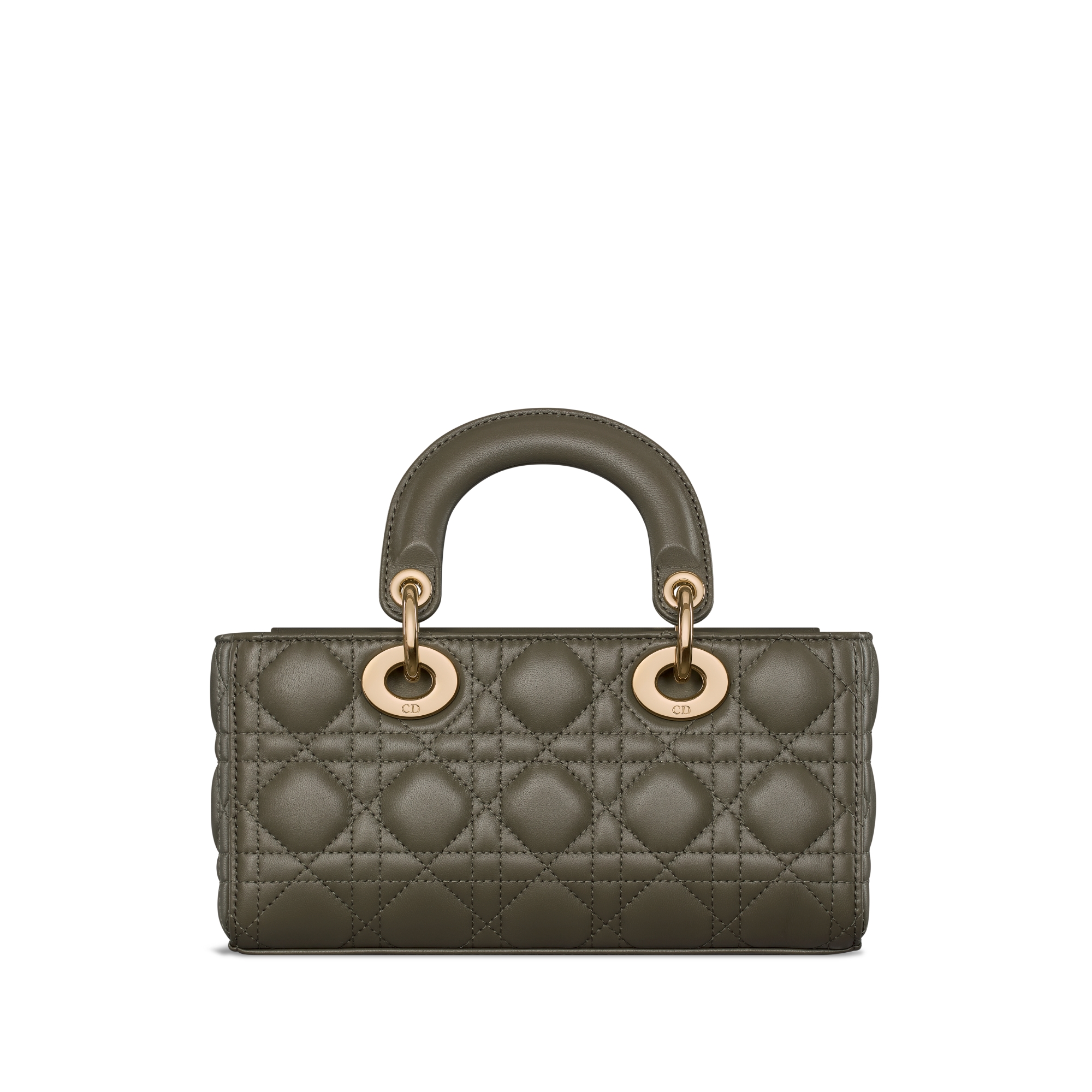 Sac Lady D-Joy Small Cuir d'agneau Cannage couleur Dark Fango E08