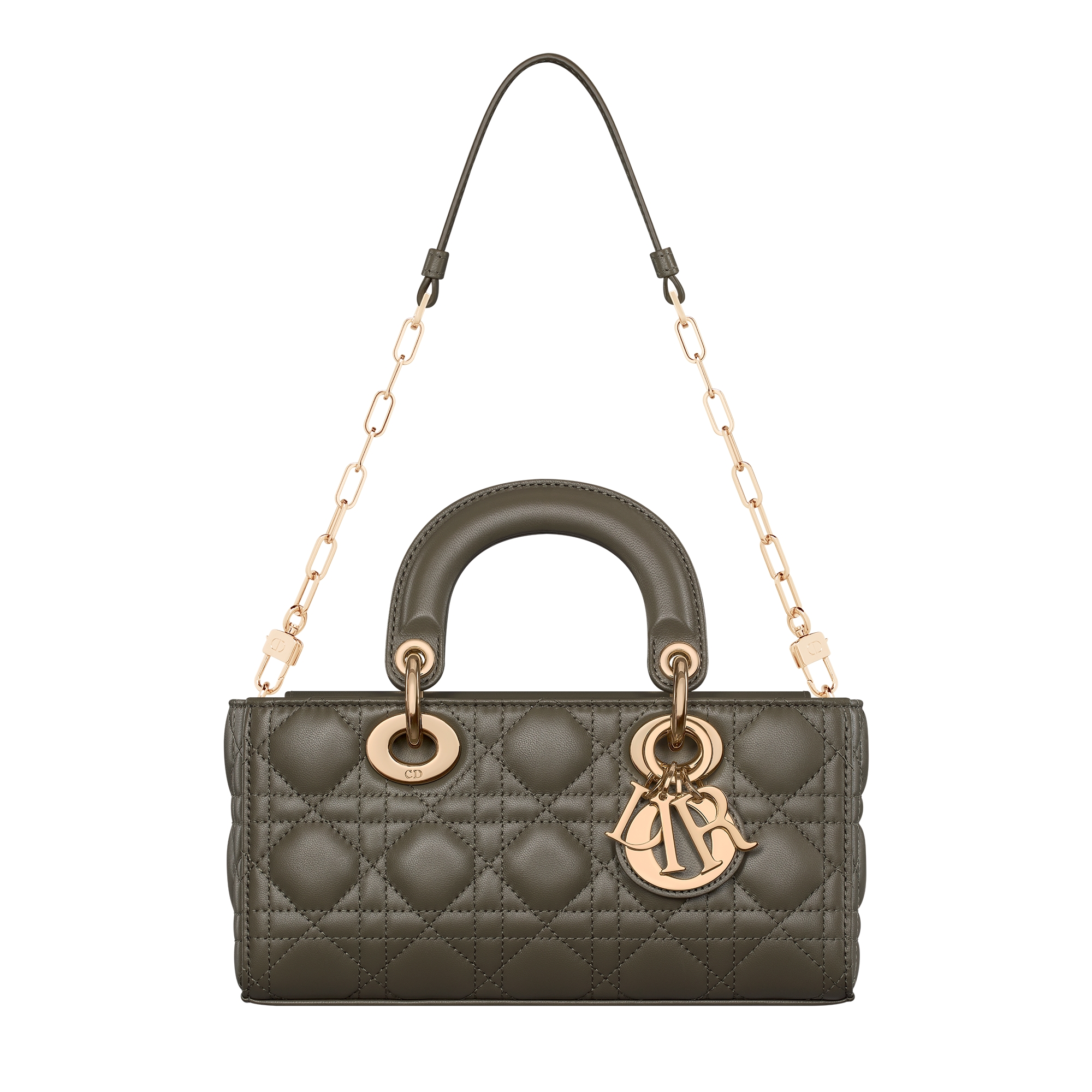 Small Lady D-Joy Bag Olive Taupe Cannage Lambskin E10