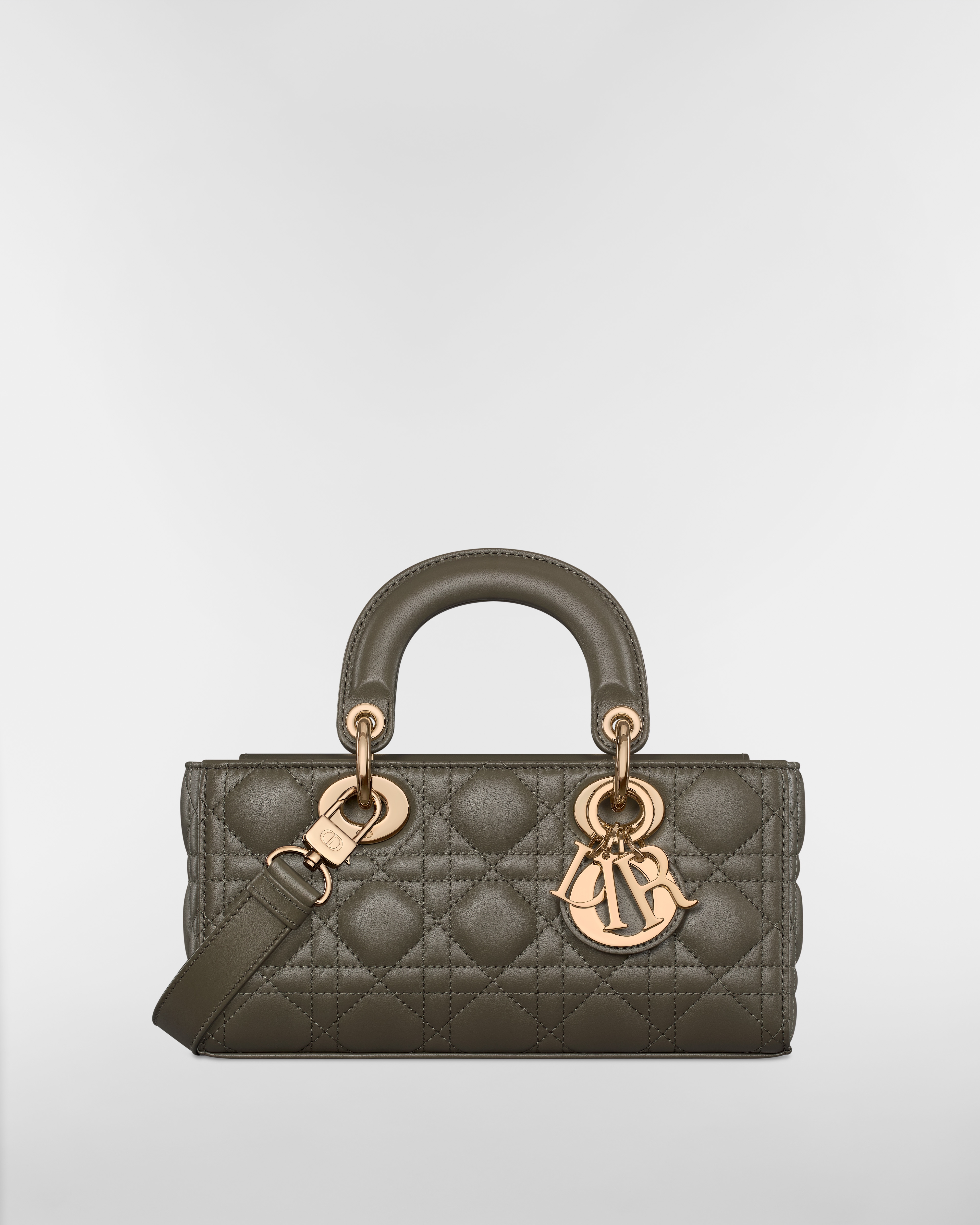 Small Lady D-Joy Bag Olive Taupe Cannage Lambskin E01