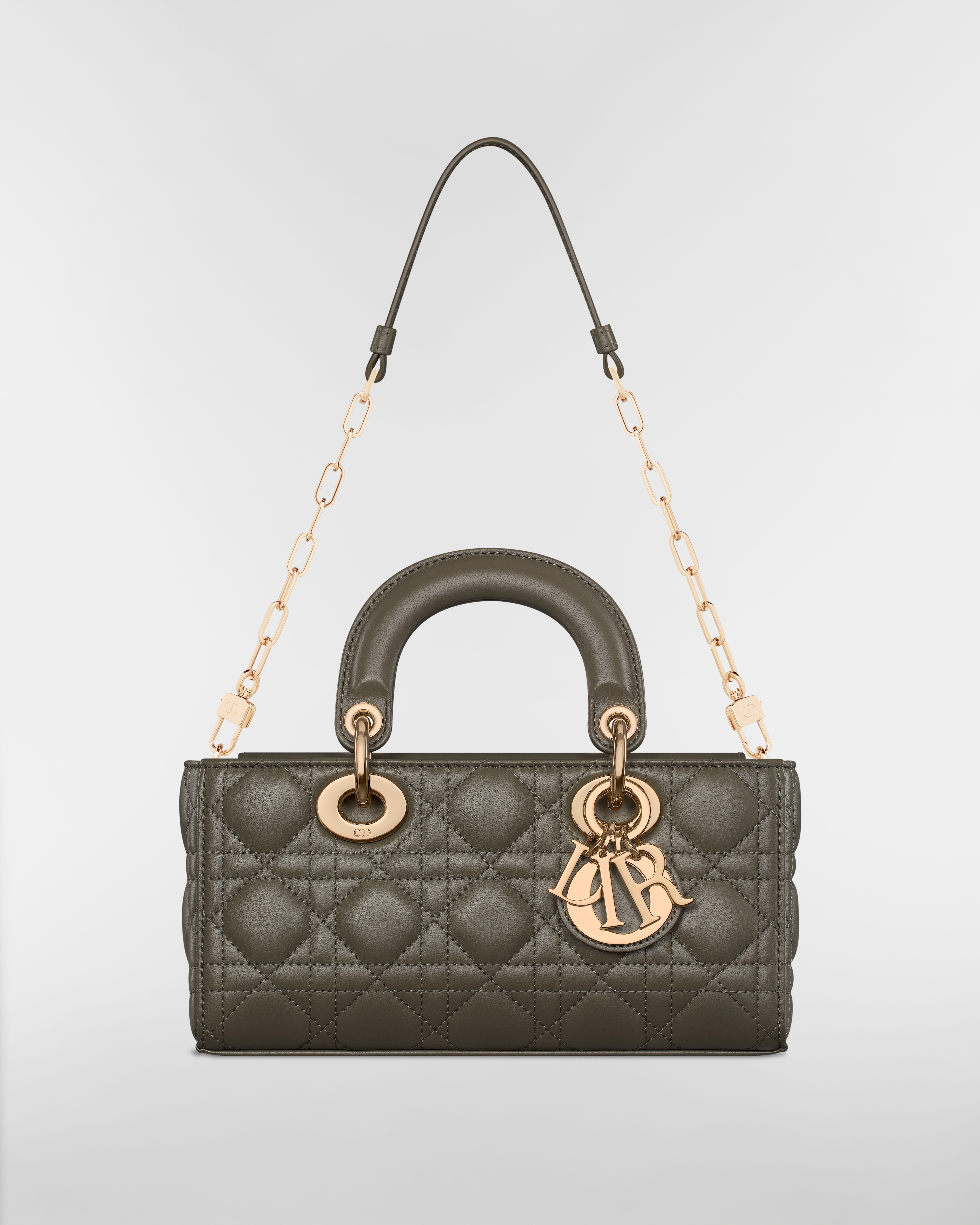 Small Lady D-Joy Bag Olive Taupe Cannage Lambskin E10