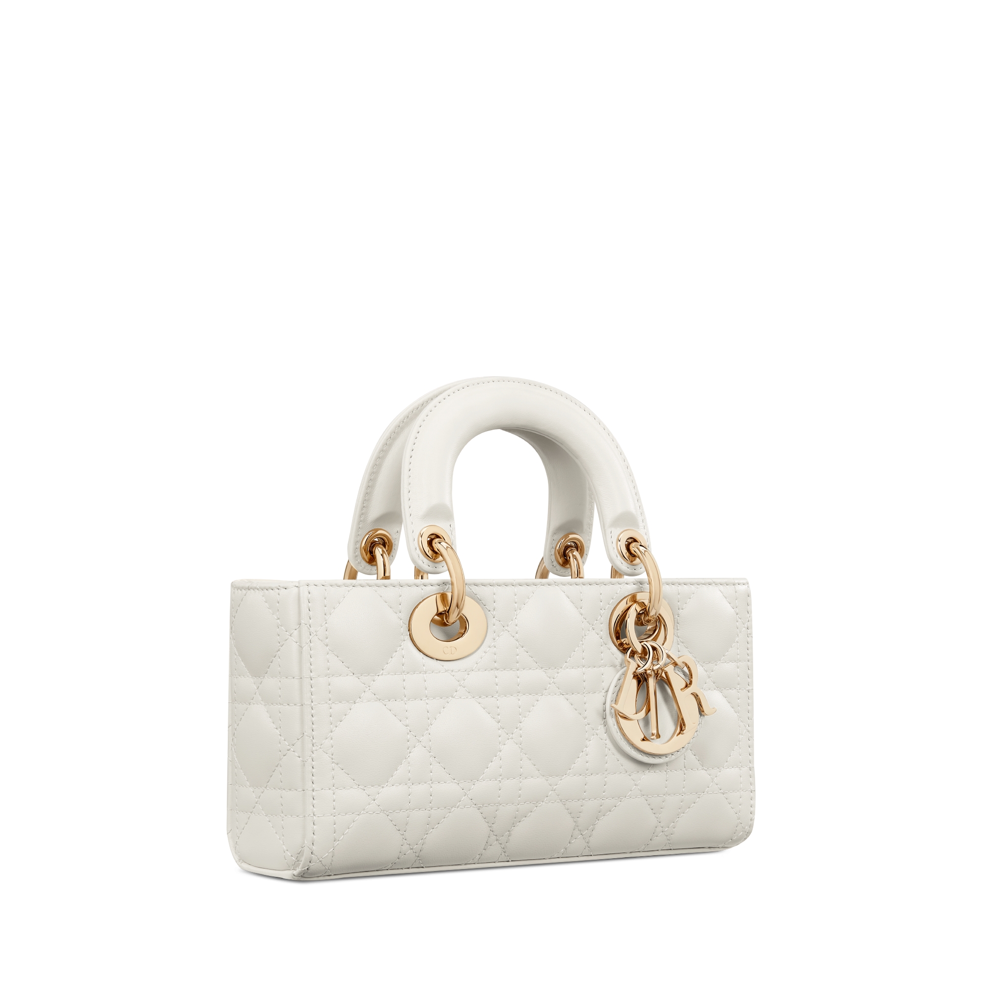 Sac Lady D-Joy Small Cuir d'agneau Cannage couleur latte E03