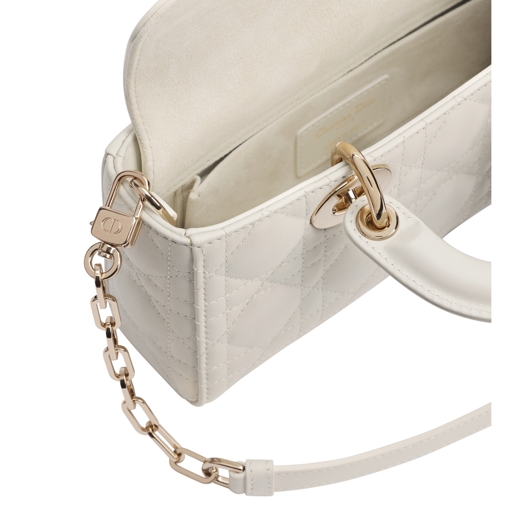 Small Lady D-Joy Bag Latte Cannage Lambskin E06