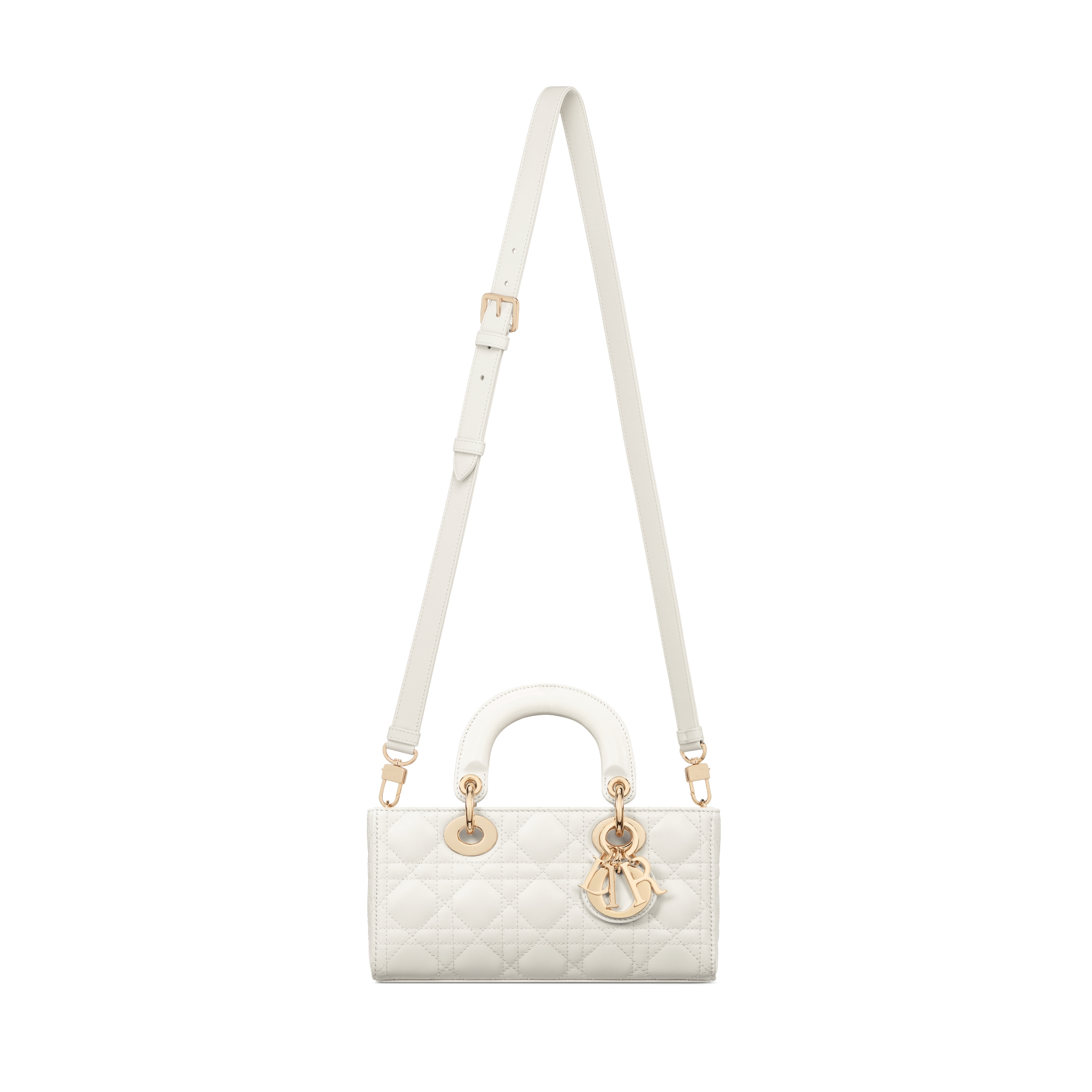 Sac Lady D-Joy Small Cuir d'agneau Cannage couleur latte E07