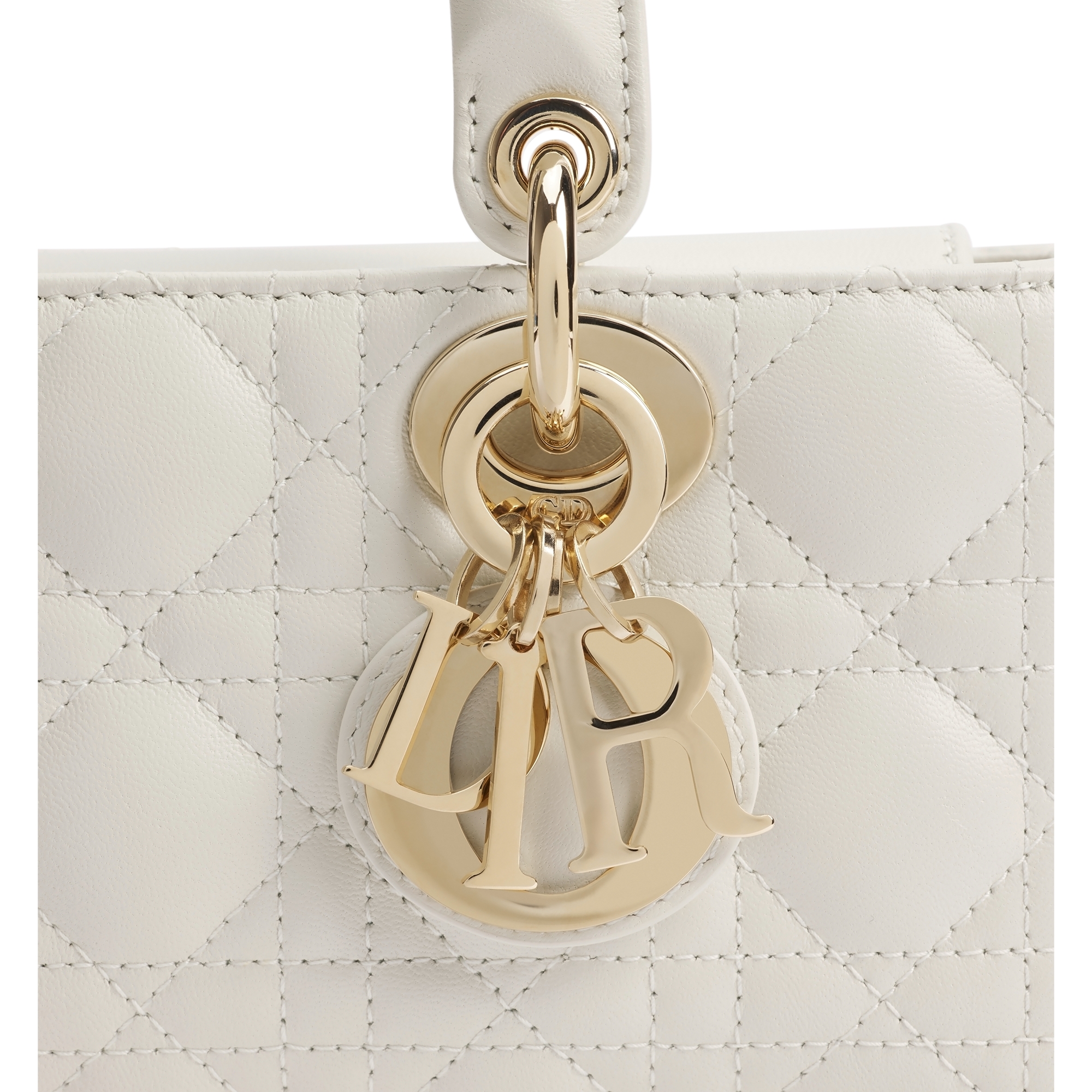 Small Lady D-Joy Bag Latte Cannage Lambskin E09