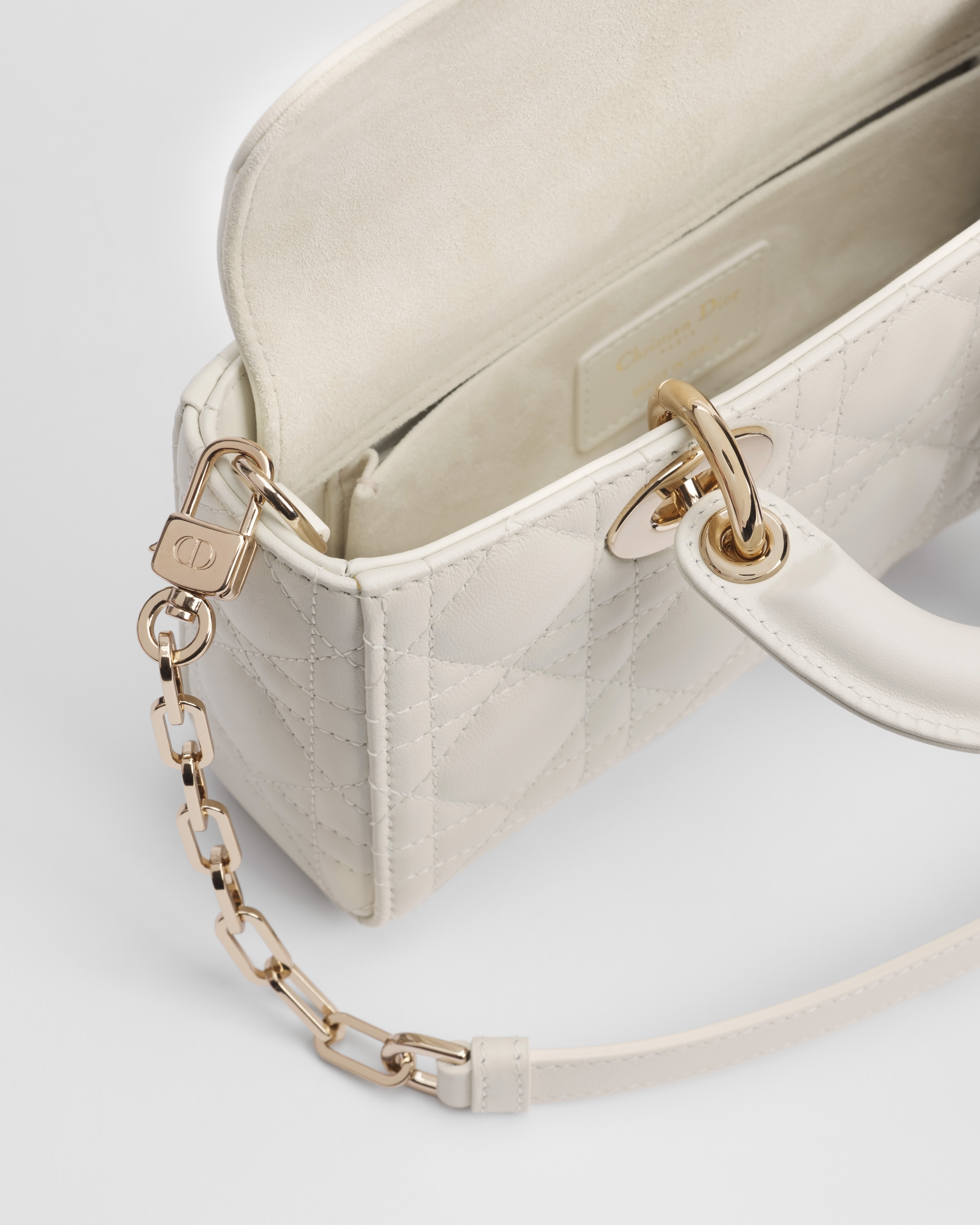 Small Lady D-Joy Bag Latte Cannage Lambskin E06